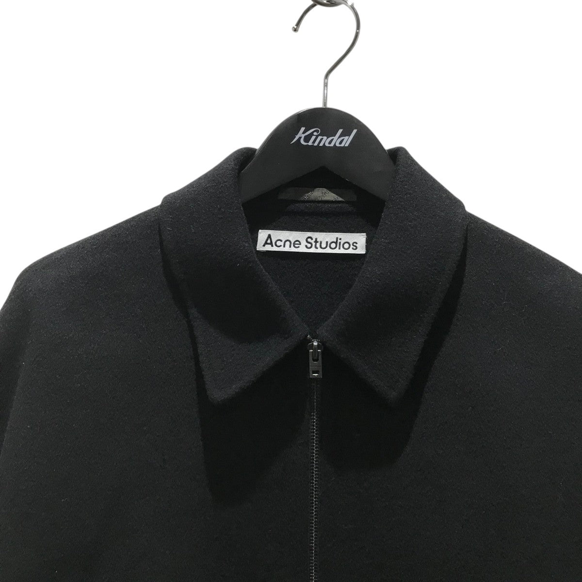 値下げ‼️アクネAcne Studios カシミヤ混ウールジャケット44ブラック ACNE STUDIOS アクネ ストゥディオズ ウールシャツジャケット