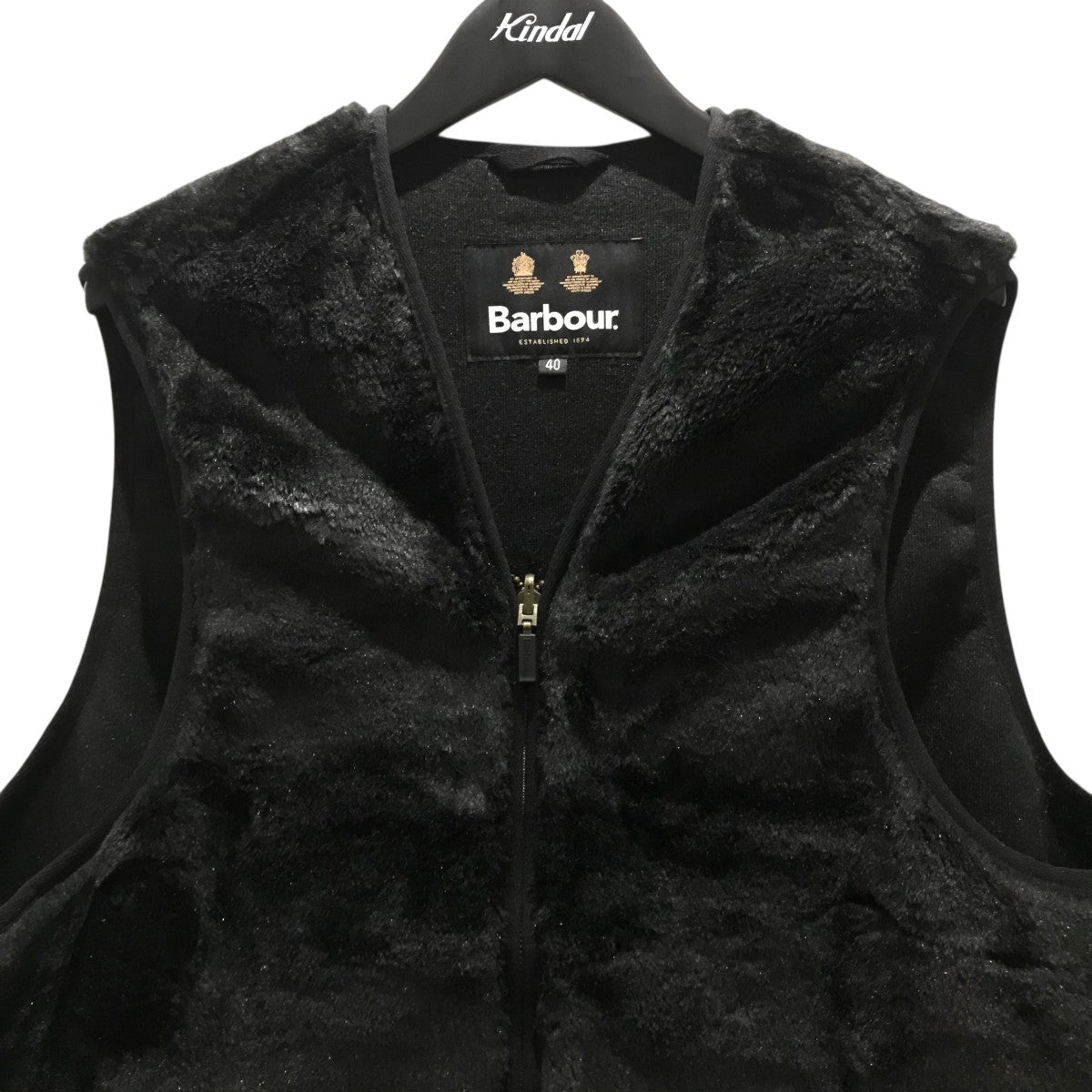 タグ付未使用　Barbour ファー　ベスト ジャケット　サイズ36 ブラック Barbour - barbour バブアー ファーライナーベスト 36の通販 by