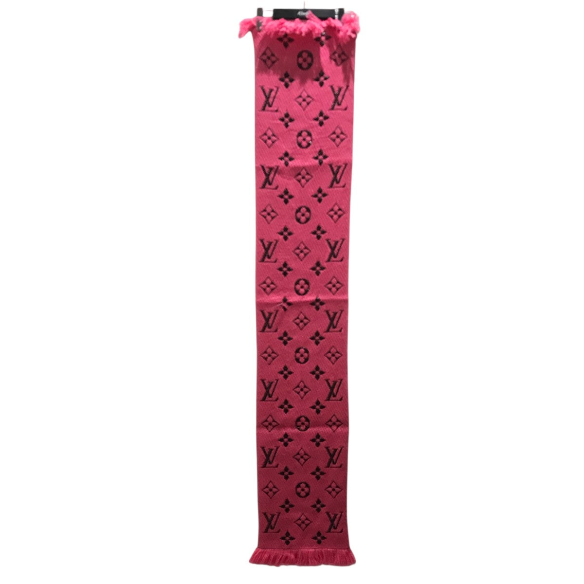 美品　ルイヴィトンマフラー・LV エセンシャル　ピンク　M78936 ウール 美品 ルイヴィトンマフラー・LV エセンシャル ピンク M78936
