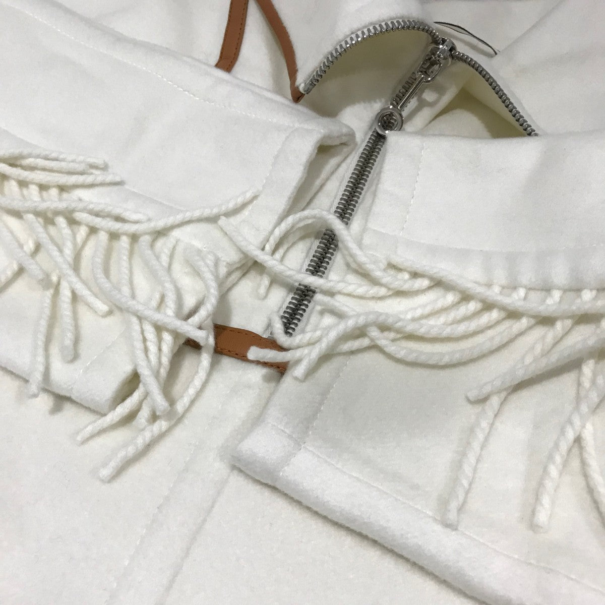 HERMES(エルメス) プルオーバーシャツ ホワイト×ブラウン サイズ