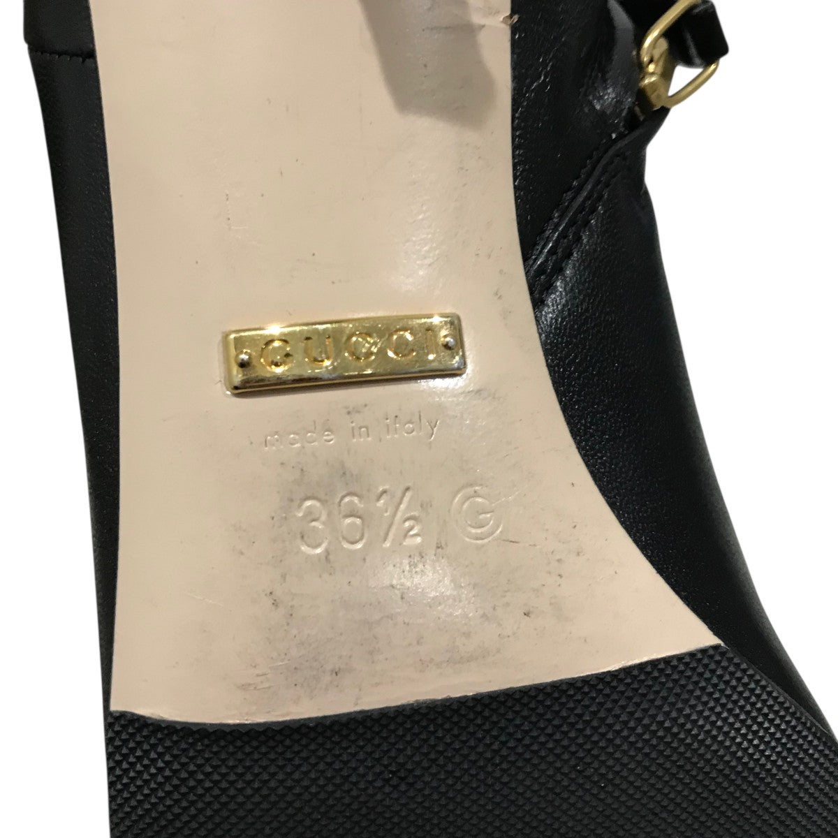 GUCCI グッチ　ショートブーツ　インターロッキング　ゴールド金具　36 GUCCI グッチ ショートブーツ インターロッキング ゴールド金具