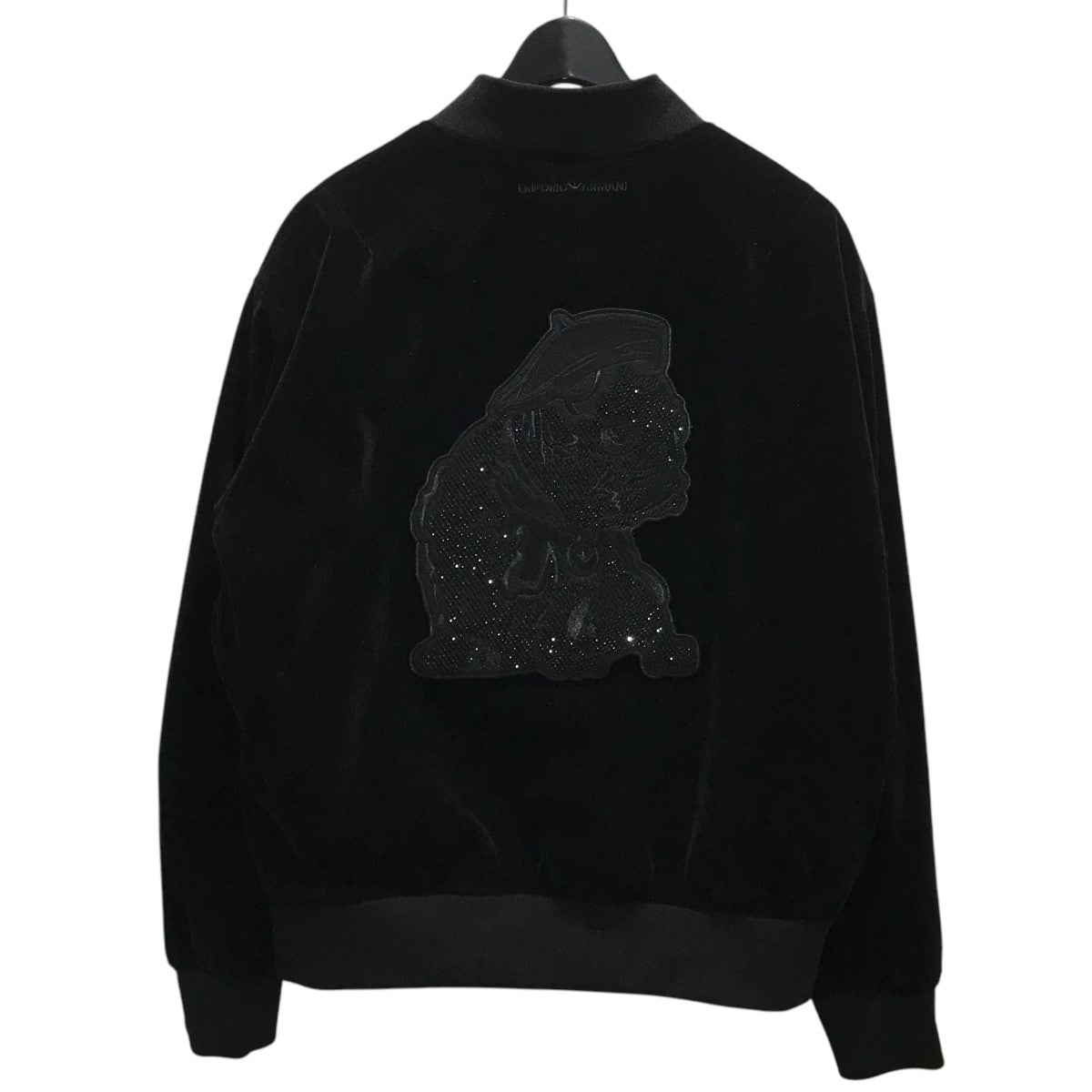 EMPORIO ARMANI アルマーニ ノーカラーベルベットジップジャケット
