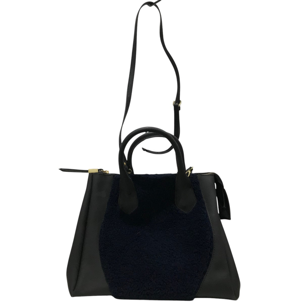 GIANNI CHIARINI(ジャンニキアリーニ) ボア切替トートバッグ ブラック