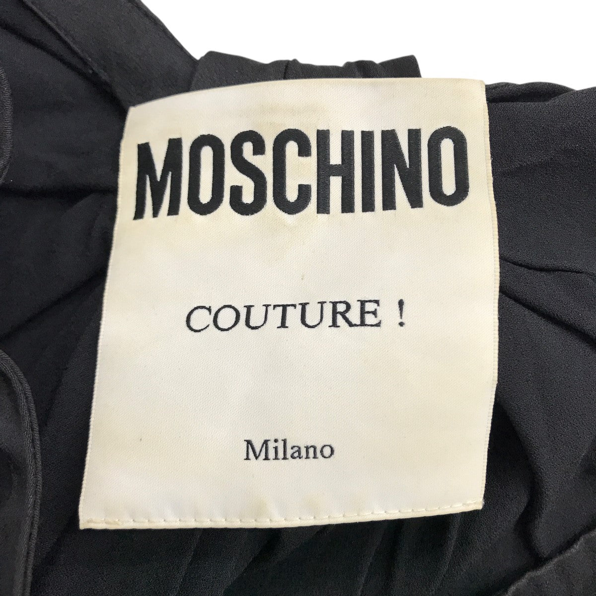 モスキーノ MOSCHINO ロゴプリントレーヨンカットソー ブラック サイズ：S MOSCHINO(モスキーノ) ロゴプリントレーヨンカットソー ブラック