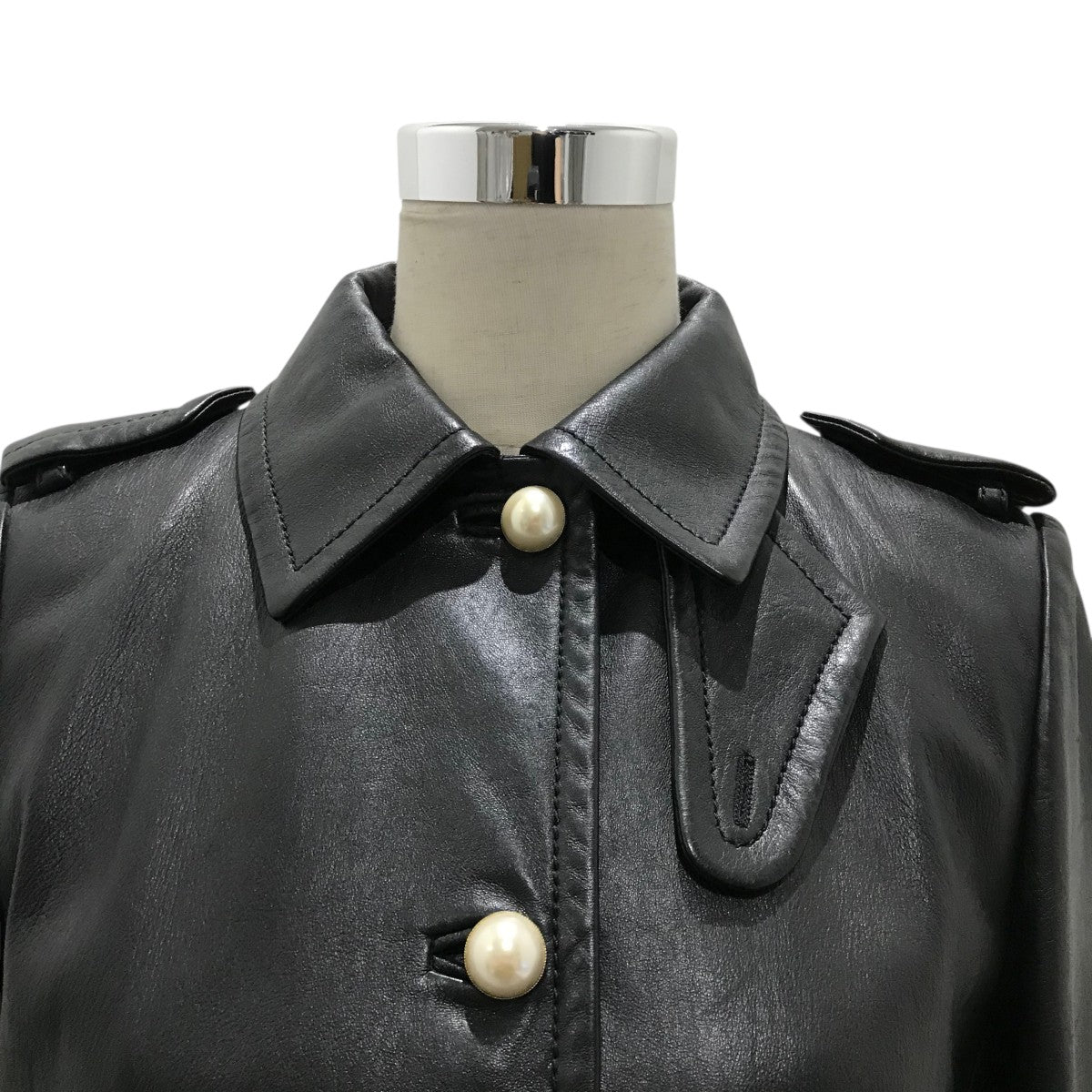 archive MIU MIU ミュウミュウ ステンカラーコート PVCレザー archive】miu miu オンブレチェックステンカラーコート 42 伊製