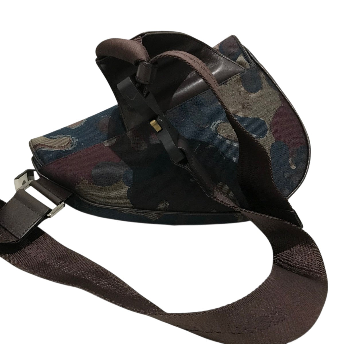 ★送料込★DIORxPETER DOIG サドル バッグ DIOR×PETER DOIG サドルバッグ 11-BO-0271 ネイビー×ブラウン