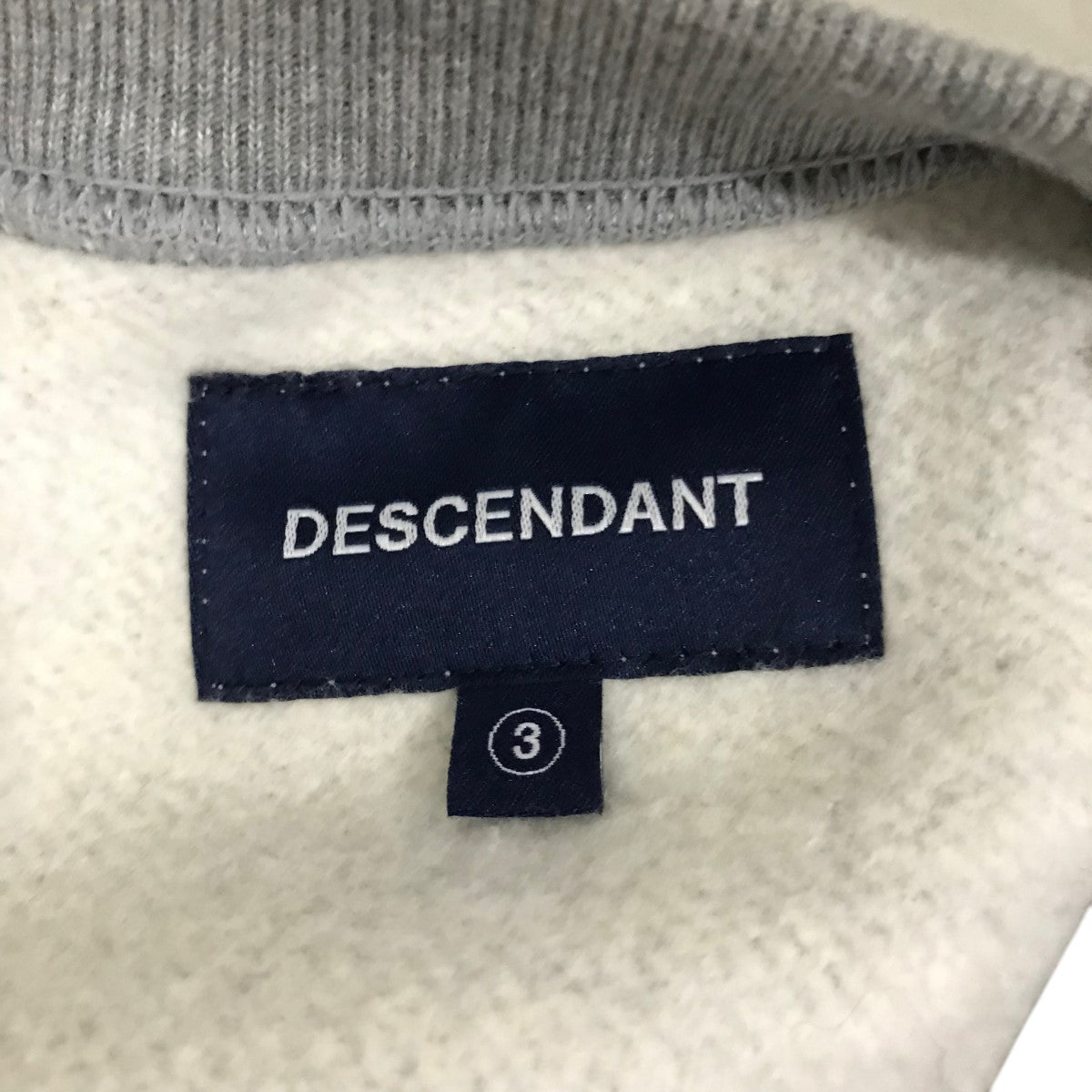 DESCENDANT(ディセンダント) クルーネックスウェット グレー サイズ 3