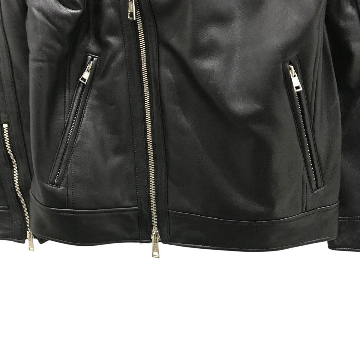 AKM(エイケイエム) SENAラムレザーダブルライダースジャケットB344