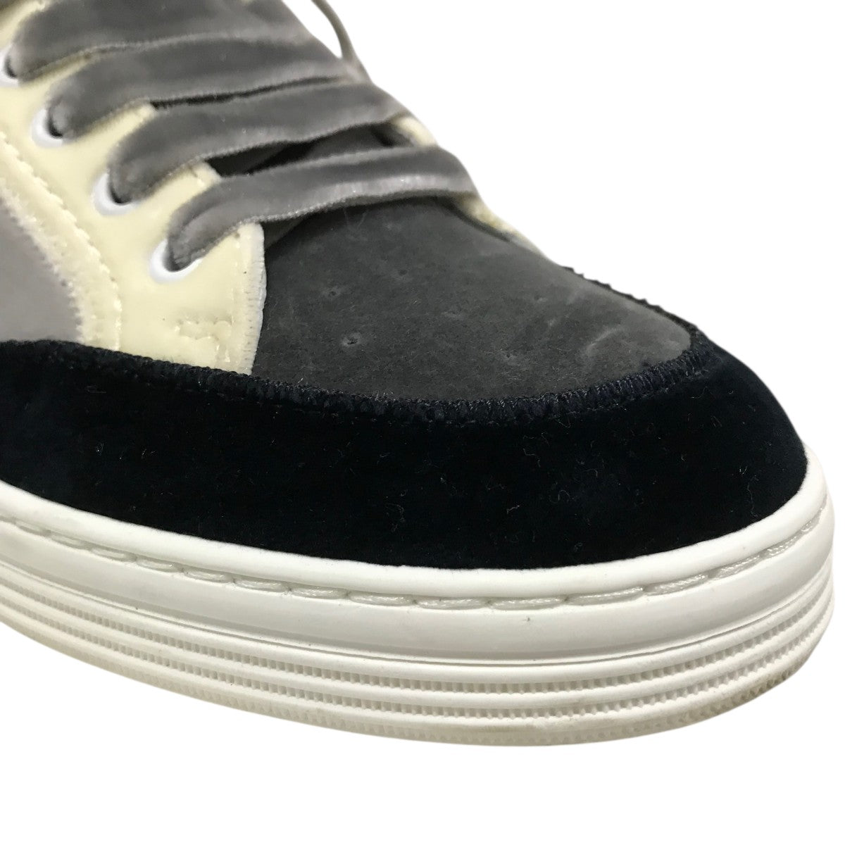 CHANEL(シャネル) ベロアロゴスニーカーG36295 G36295 ブラック×グレー