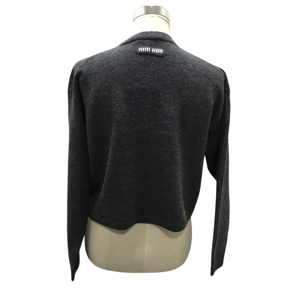 MIU MIU(ミュウミュウ) バックロゴ ウールニットカーディガンDNA02T