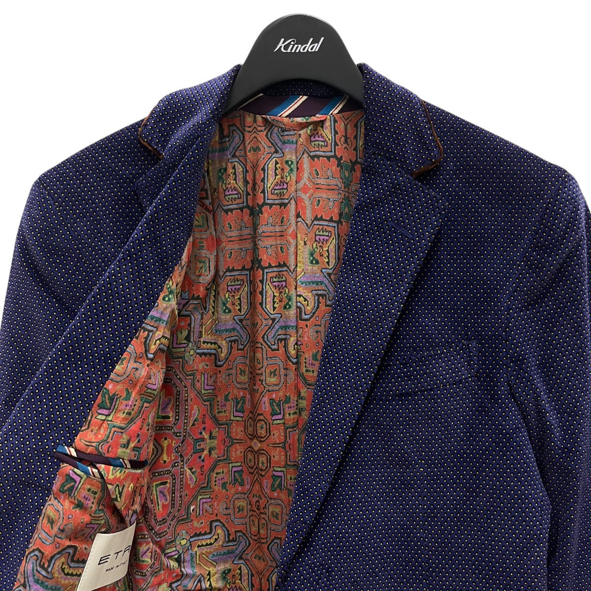美品✨ ETRO ベロア テーラードジャケット Lサイズ ペイズリー パープル ETRO(エトロ) ベロアテーラードジャケット パープル サイズ 44