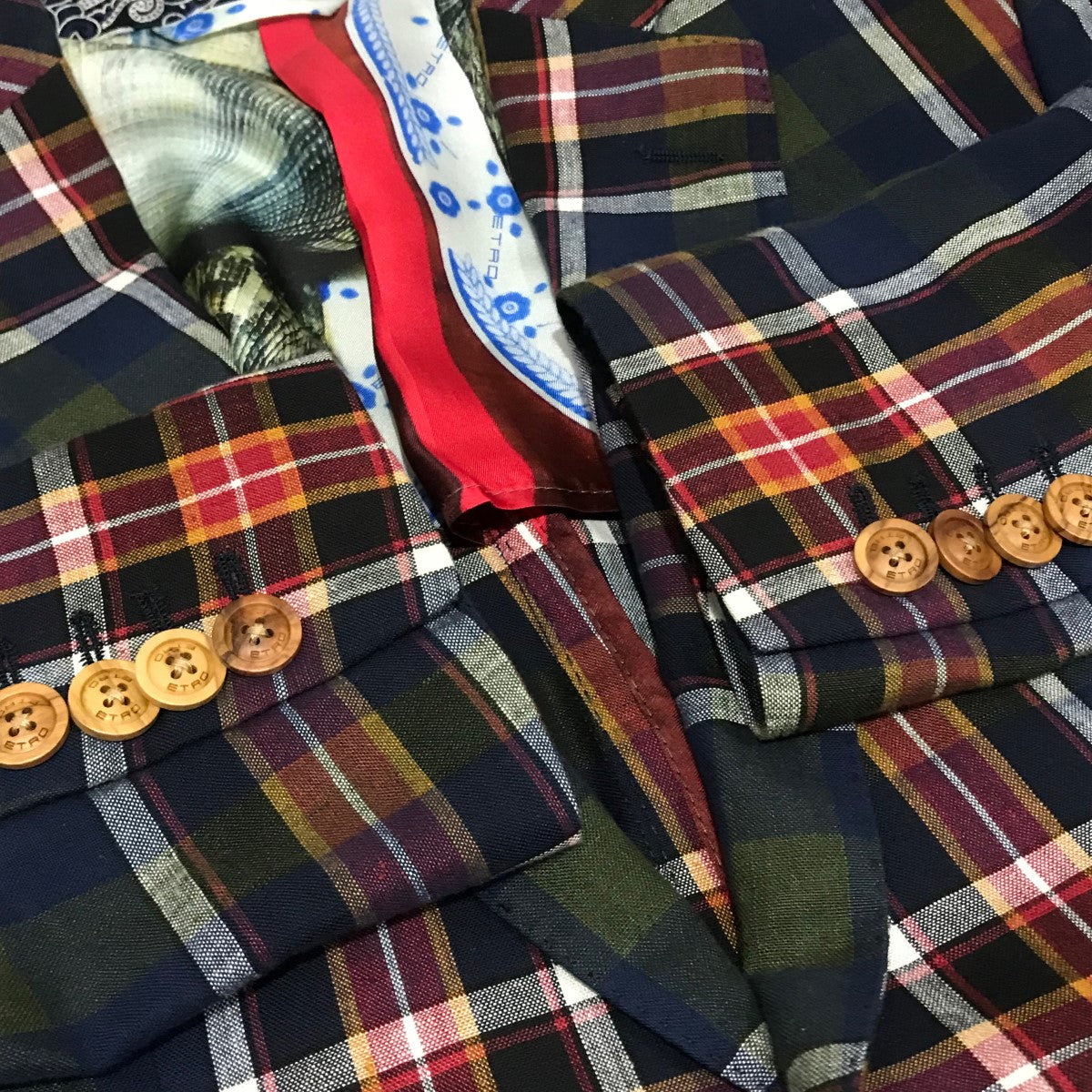 美品】エトロ ETRO パンツ チェック カラフル