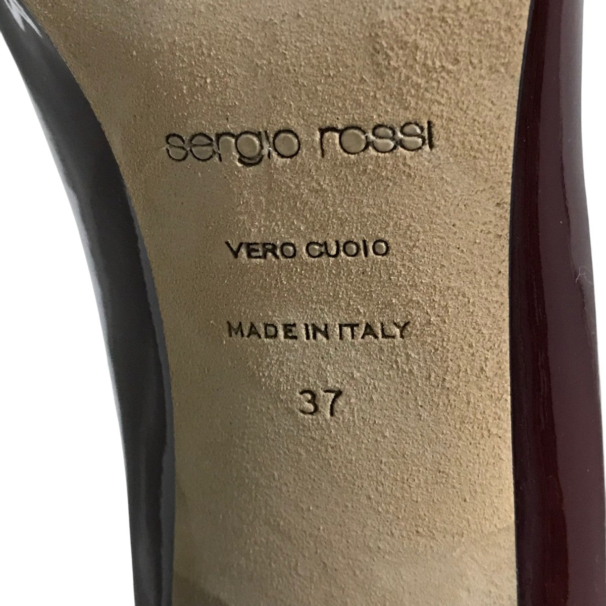 Sergio rossi パテント　パンプス箱付 sergio rossi(セルジオロッシ) スクエアトゥパテントパンプス