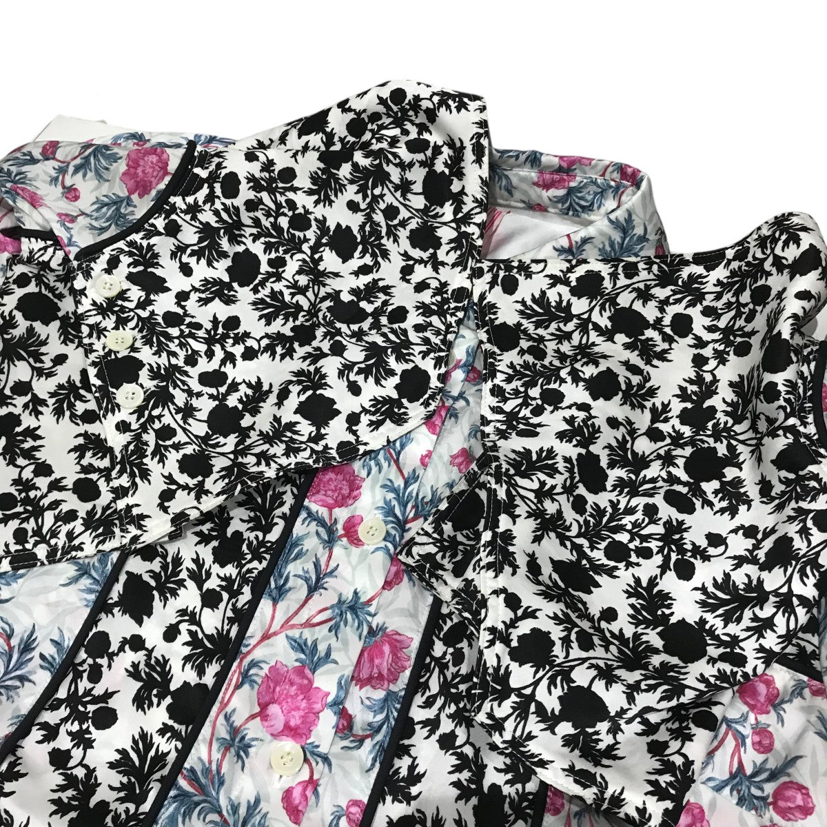 フェティコ FETICO 24AW 【FLOWER PRINT PANELED SHIRT】 フラワープリントパネルシャツ FTC242-0105 ブ FETICO(フェティコ) 24AW【FLOWER PRINT PANELED SHIRT