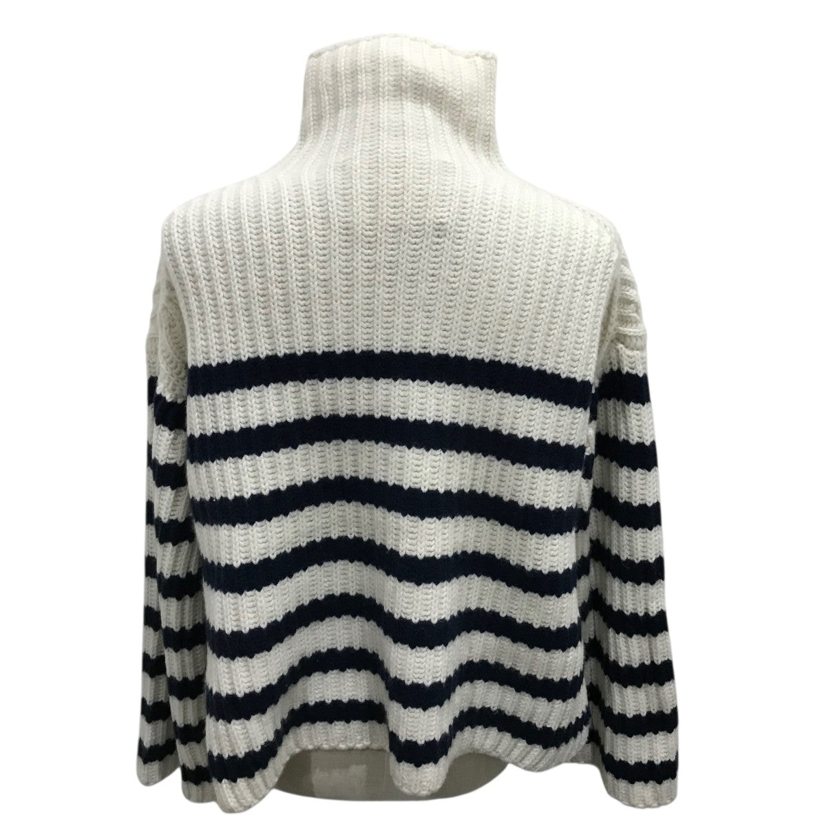 【Cashmere High Neck Border Knit Top】カシミヤハイネックボーダーニットMY22AW-KR011
