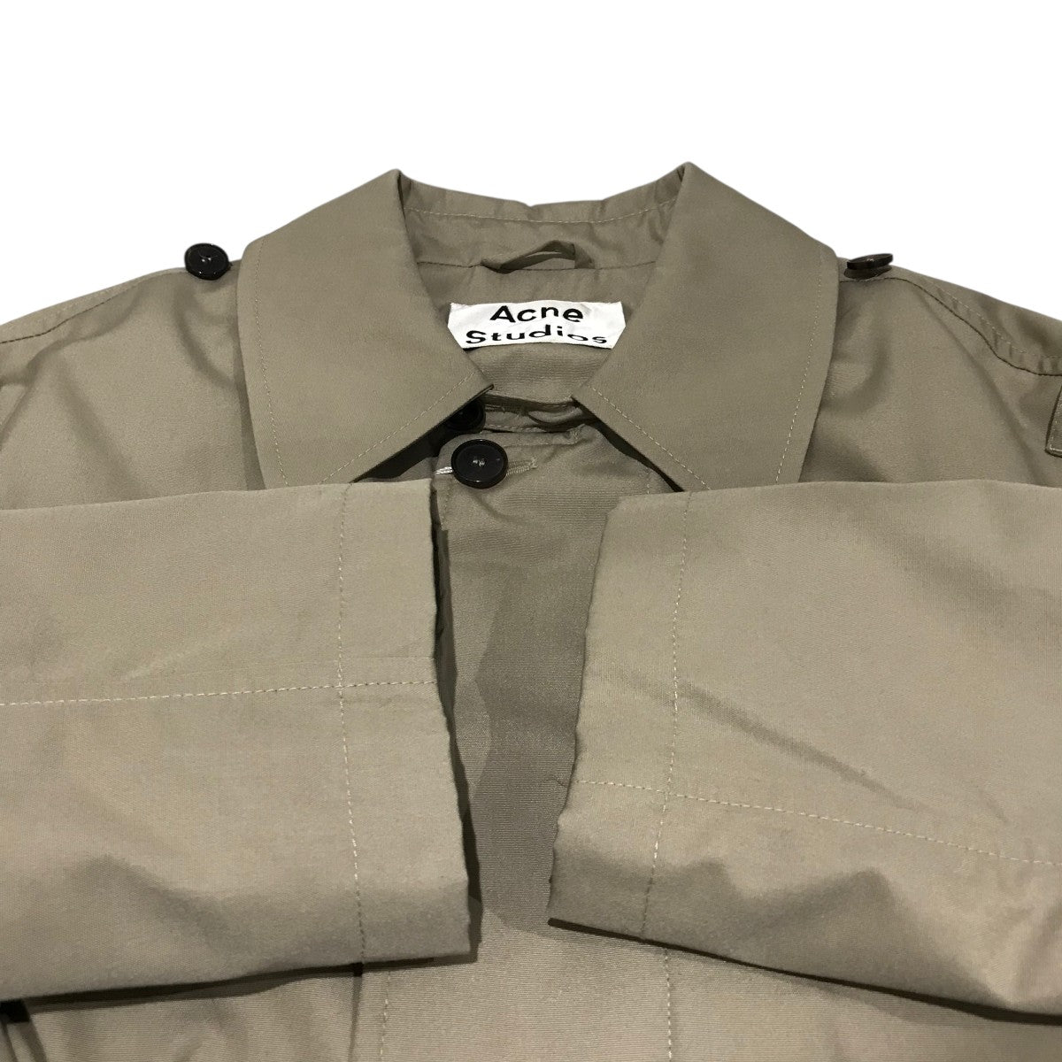 Acne Studios 44 ステンカラーコート トレンチ ベージュ 美品 Acne Studios - ベルト付きコート - マッシュルームベージュ