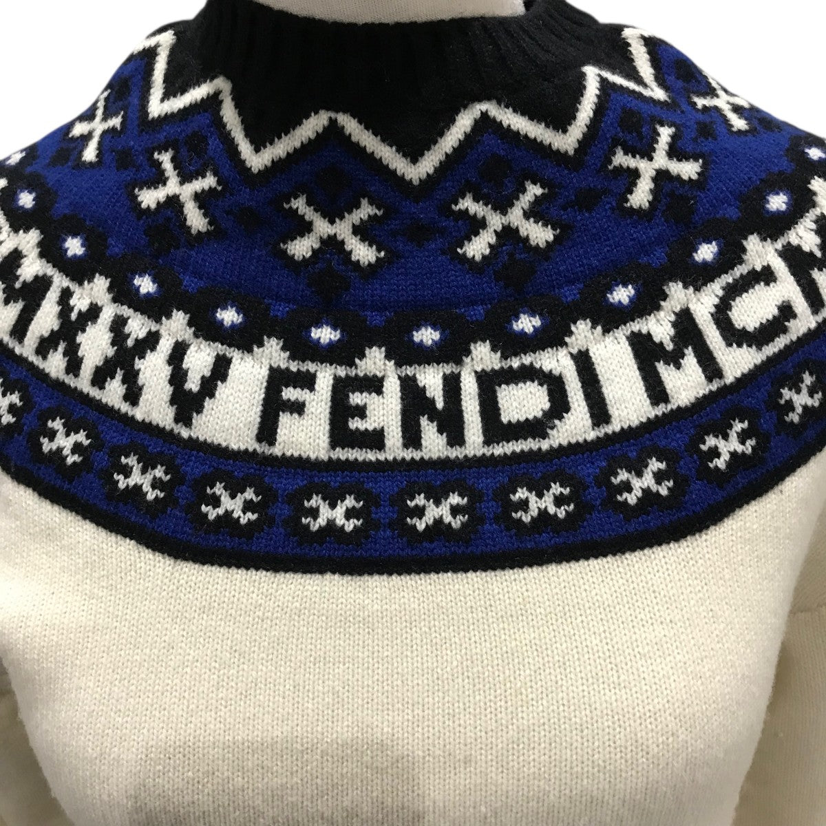 FENDI(フェンディ) モックネックロゴニットFZY513 FZY513 ベージュ