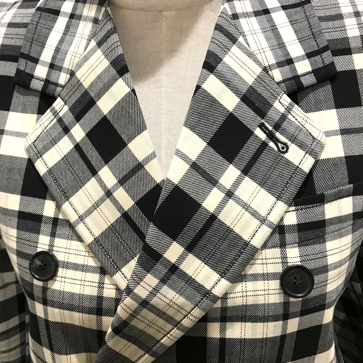 BALENCIAGA(バレンシアガ) ダブルブレストチェックコート528625