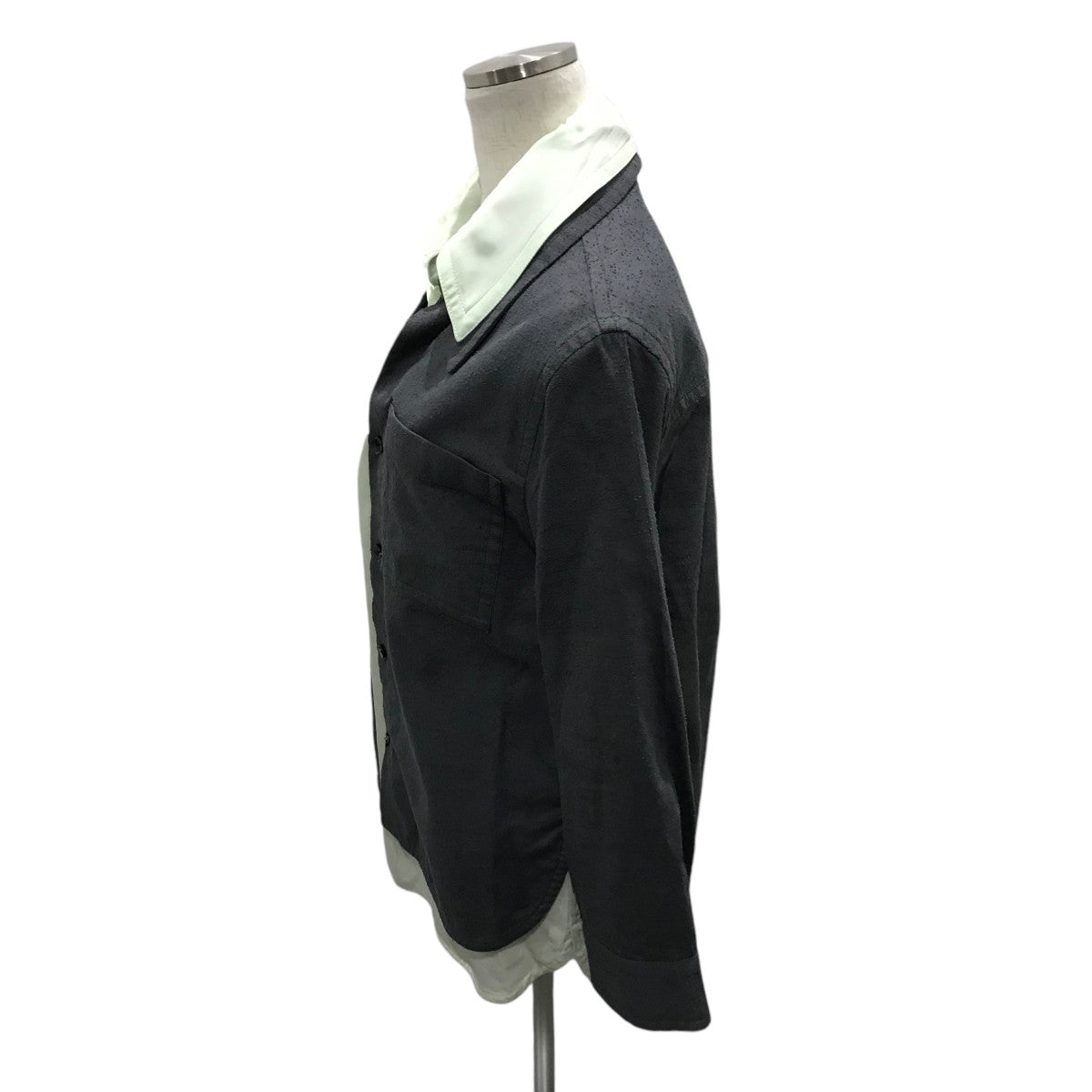 Bottega Veneta 23ss ダブルレイヤードシャツ ストライプ黒