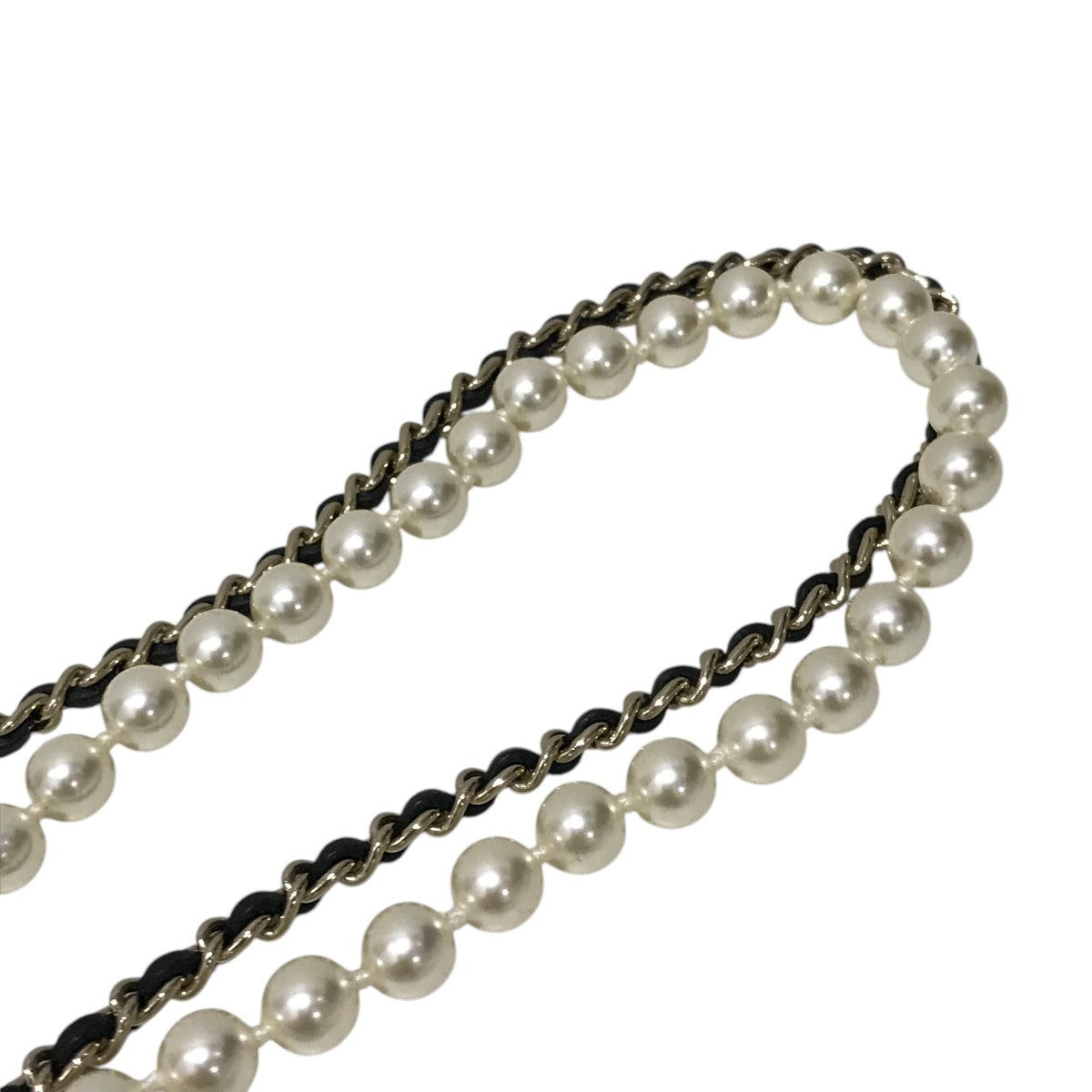 未使用/CHANEL マトラッセ/フェイクパール/バッグネックレス/B21S CHANEL(シャネル) B21Sマトラッセフラップバッグチェーンネックレス
