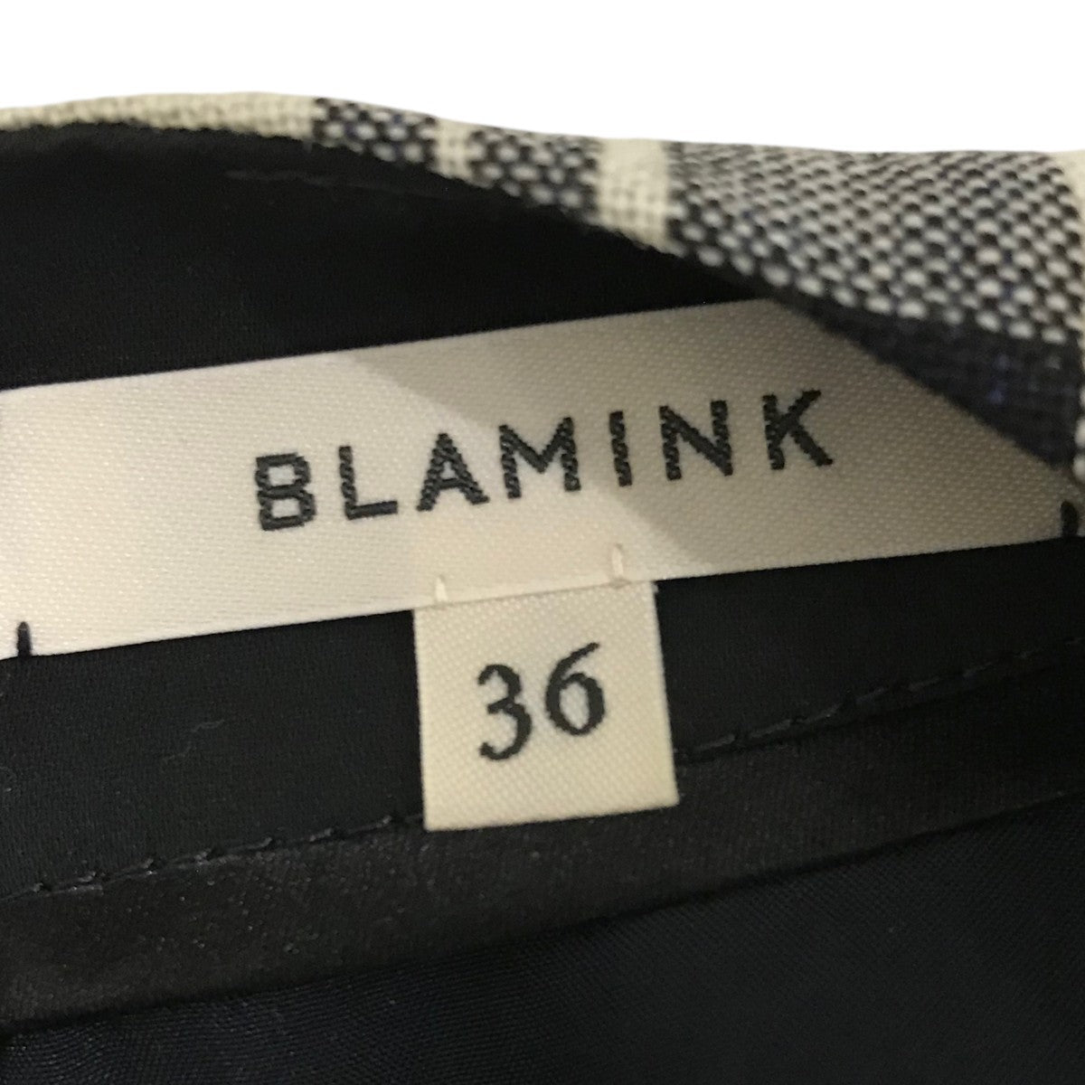 ブラミンク Blamink チェック柄 半袖ワンピース 38 00014145-1.jpg