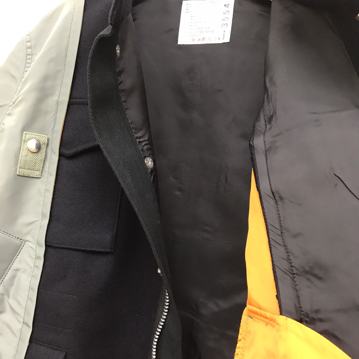 sacai(サカイ) ツインブルゾン24-03554M Wool Melton Nylon Twill
