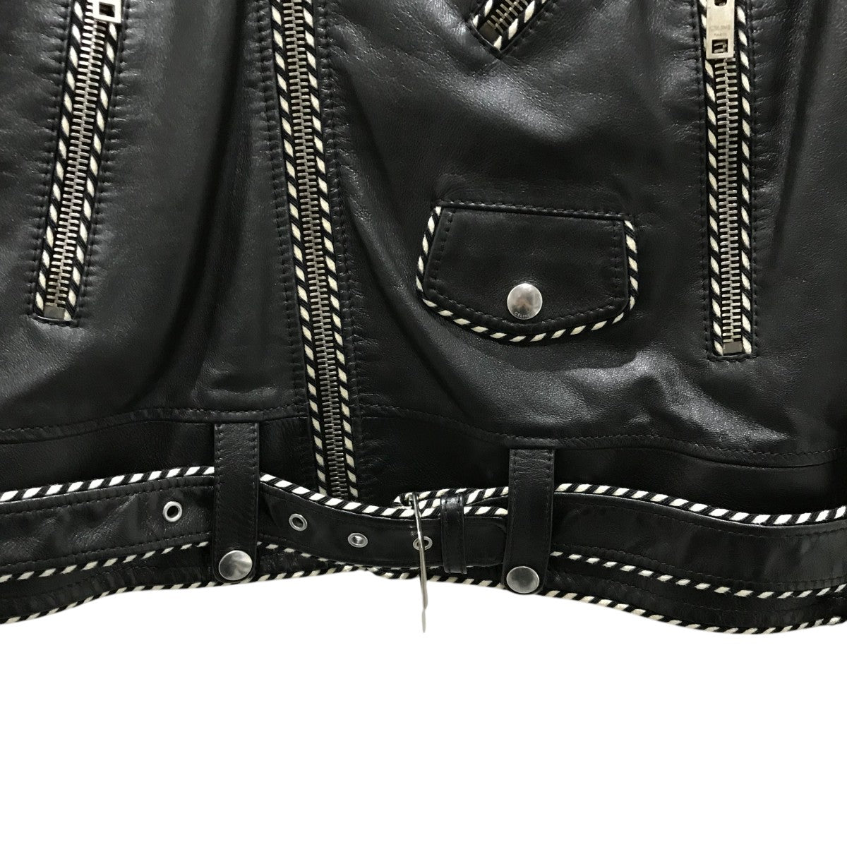 CELINE(セリーヌ) パイピング ベイカー ダブルライダース レザー