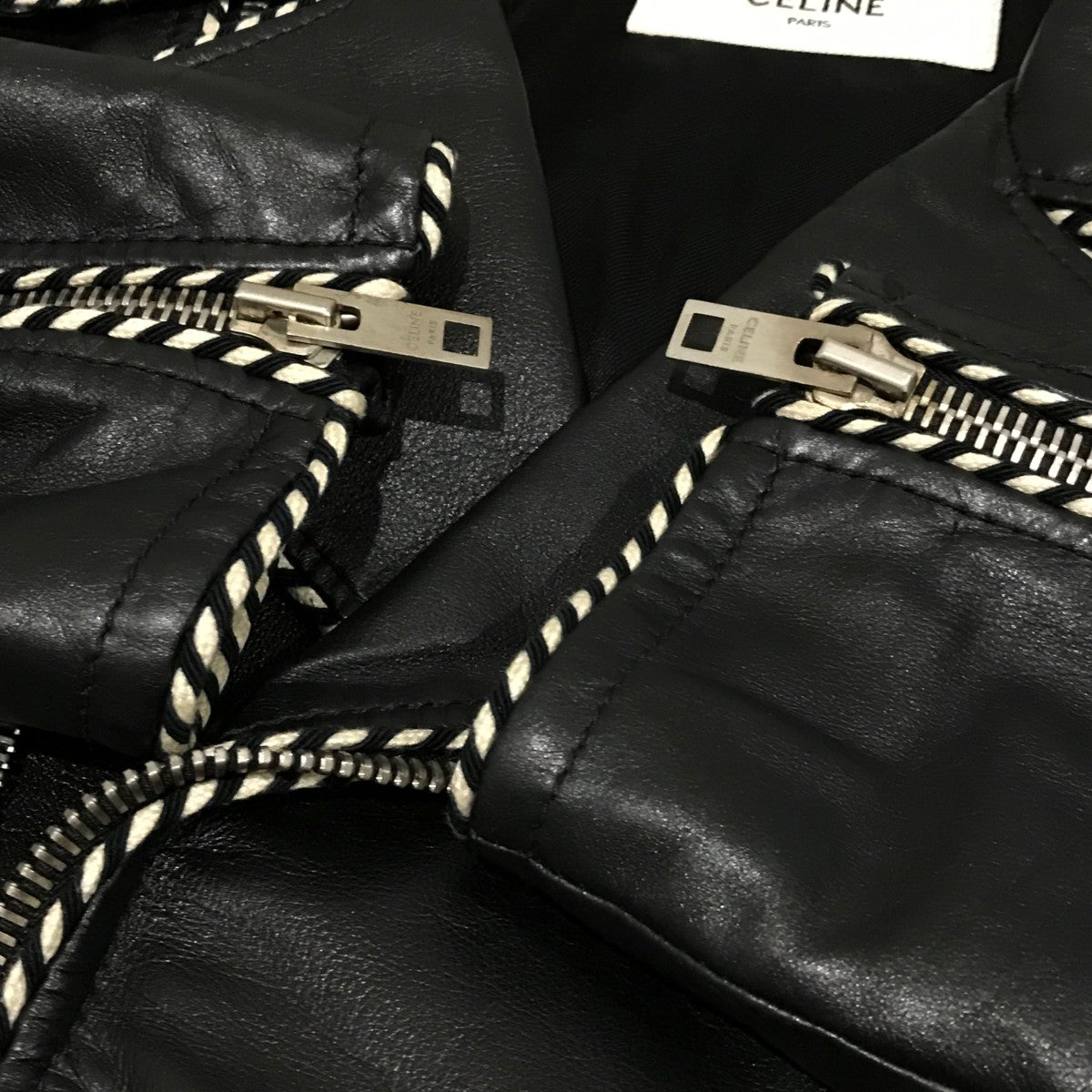 【新品未使用】　 86万　CELINE ダブルライダースレザージャケット CELINE - 20SS Celine ダブルレザーライダースジャケット 44の