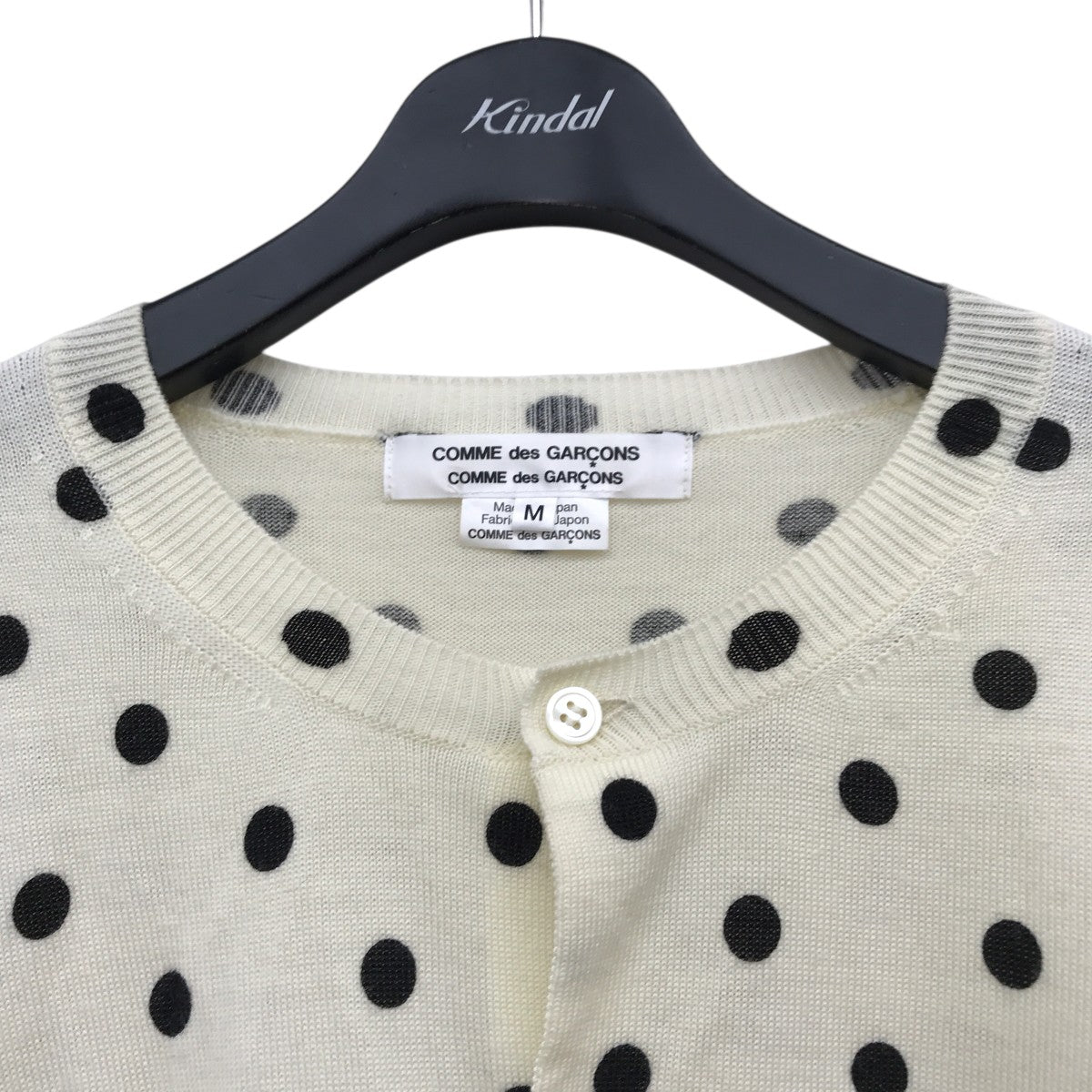 PLAY コムデギャルソン ドット 水玉 カーディガン 定番 M 本物 Comme Des Garçons Play ポルカドット カーディガン | レッド
