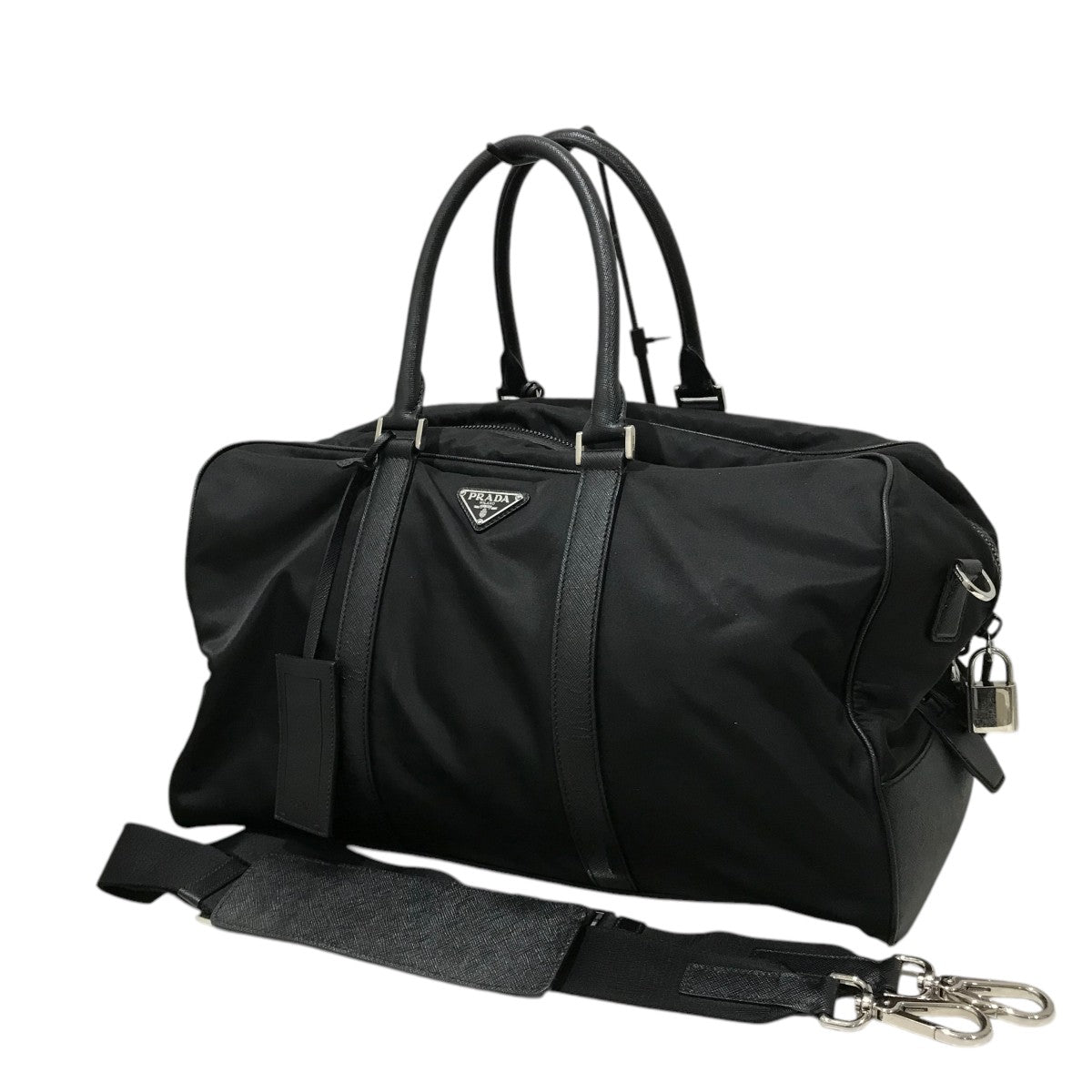 PRADA(プラダ) Re-Nylon xサフィアーノレザー ダッフルバッグ