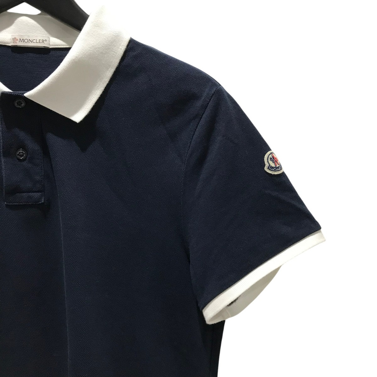 正規品 MONCLER MAGLIA POLO MANICA CORTA ネイビー M