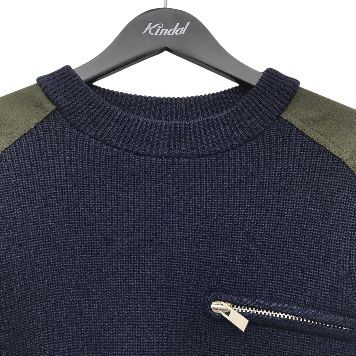 sacai(サカイ) 袖ジップリブニット16-02722 16-02722 ネイビー