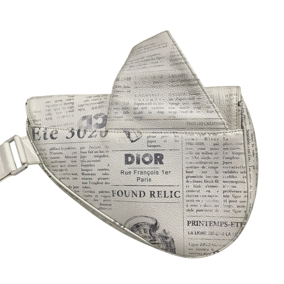 【レア】ディオール クラッチバッグ ニュースペーパー Daniel Arsham DIOR×DANIEL ARSHAM ニュースペーパーサドルバッグ ホワイト