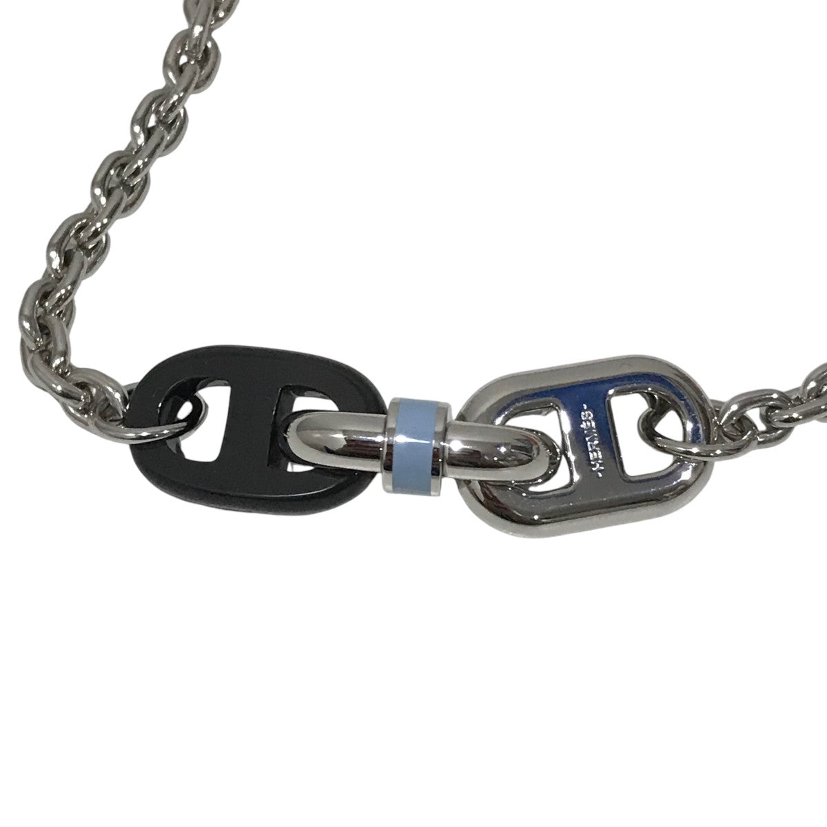 【HERMES】マイロンネックレス HERMES(エルメス) マイロンネックレス シルバー×ブラック×ブルー