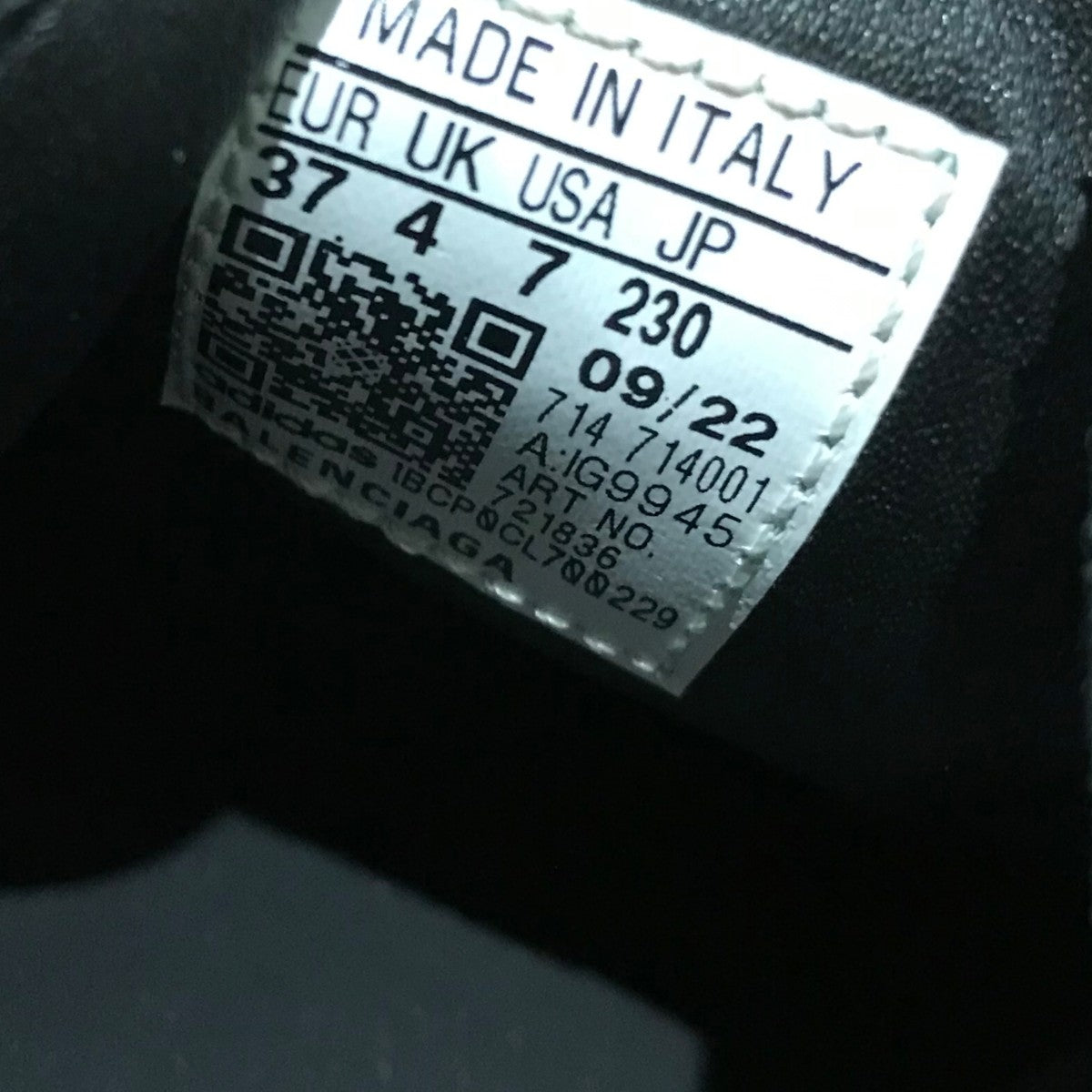 adidas×BALENCIAGA ローカットスニーカー721836 721836 ブラック