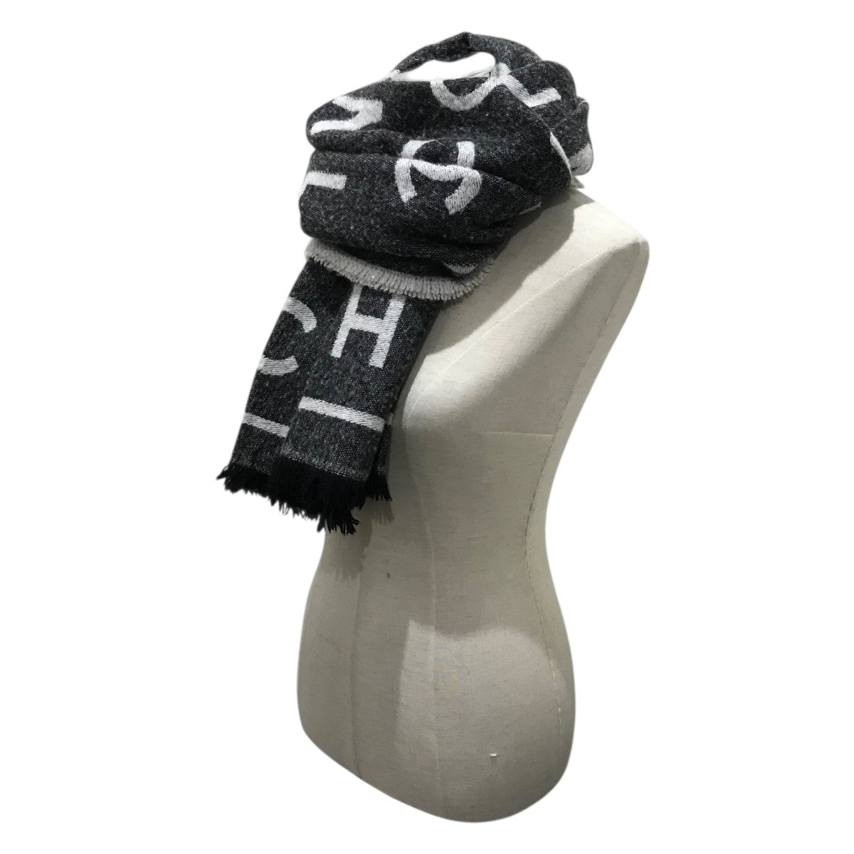 CHANEL(シャネル) カシミヤ×シルク大判マフラー グレー｜【公式