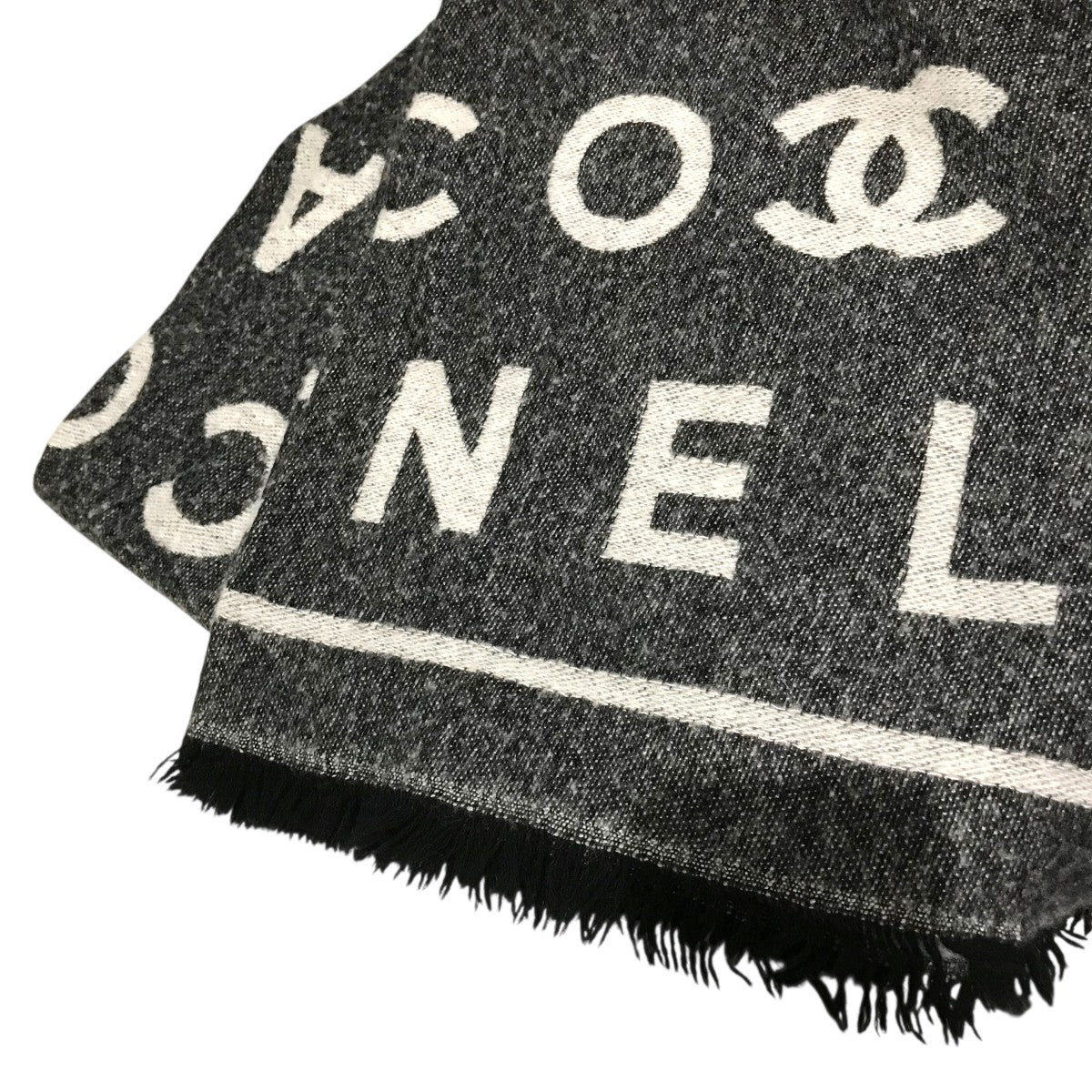 CHANEL(シャネル) カシミヤ×シルク大判マフラー グレー｜【公式