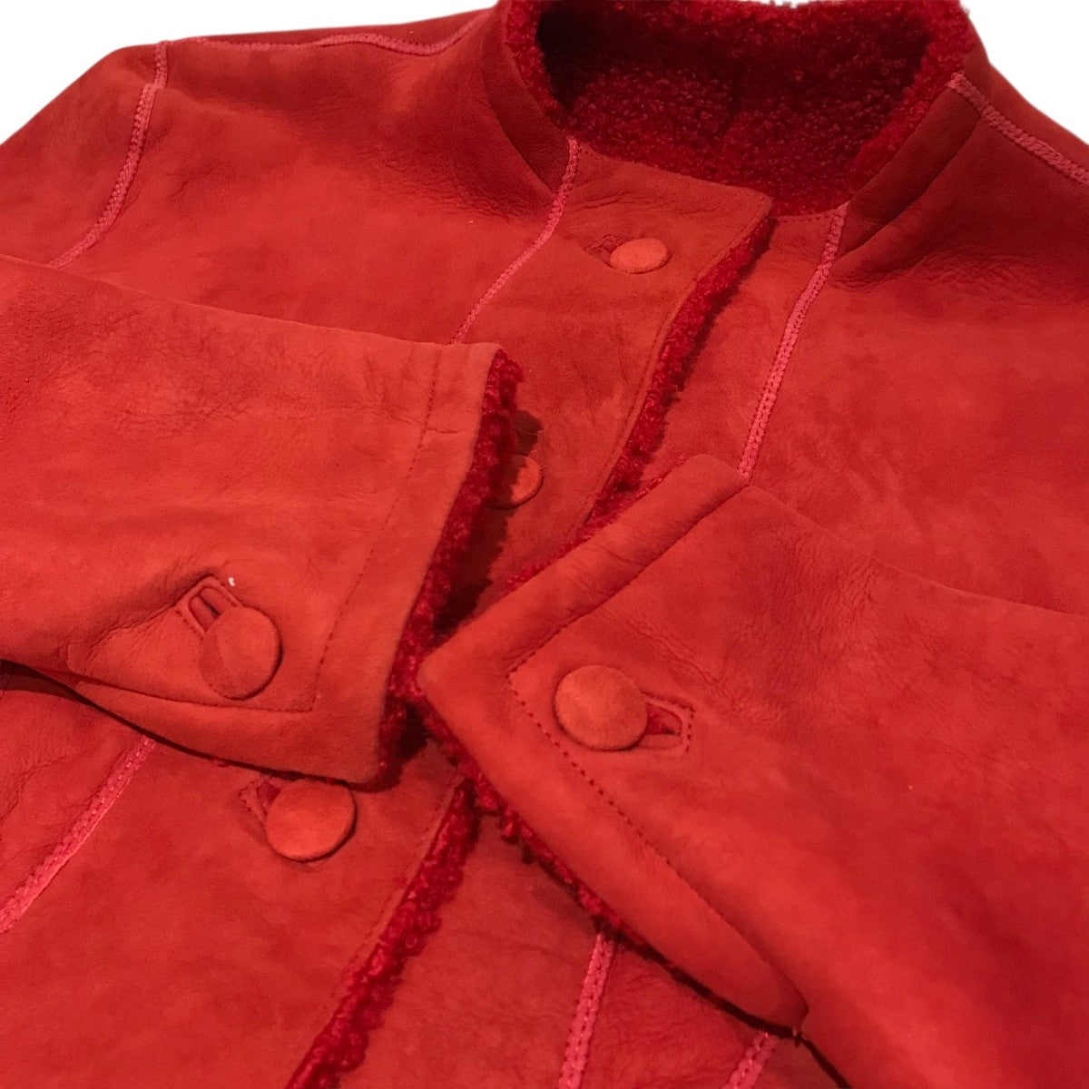 HERMES(エルメス) ムートンジャケット レッド サイズ 40｜【公式