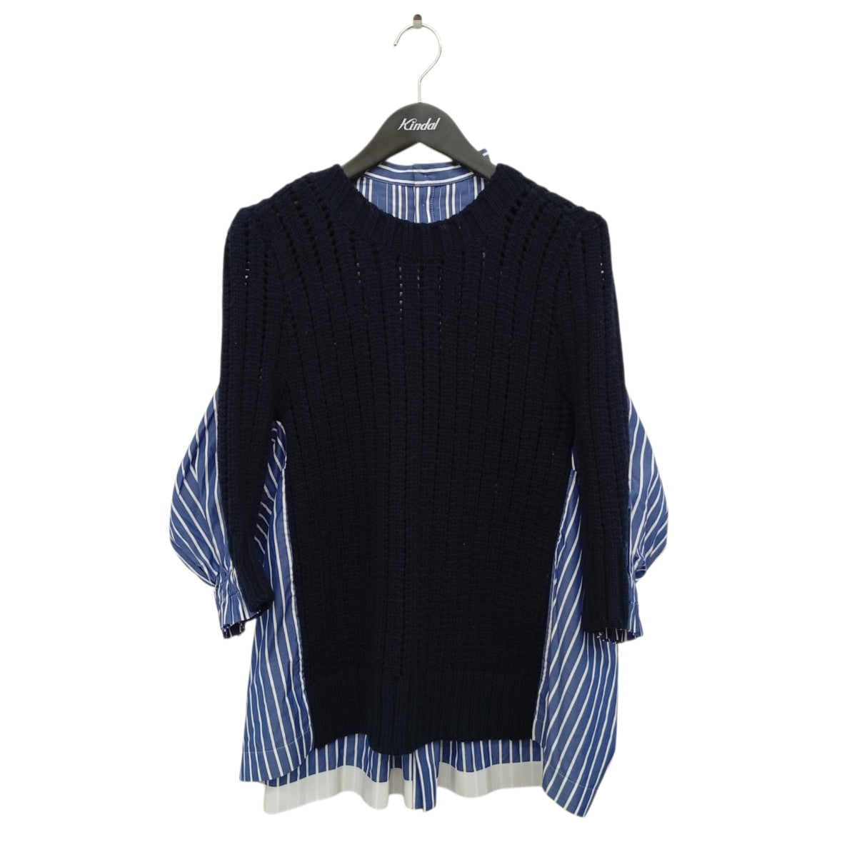 sacai ストライプシャツドッキングニット20-05238 古着・中古-1枚目のアイテム画像