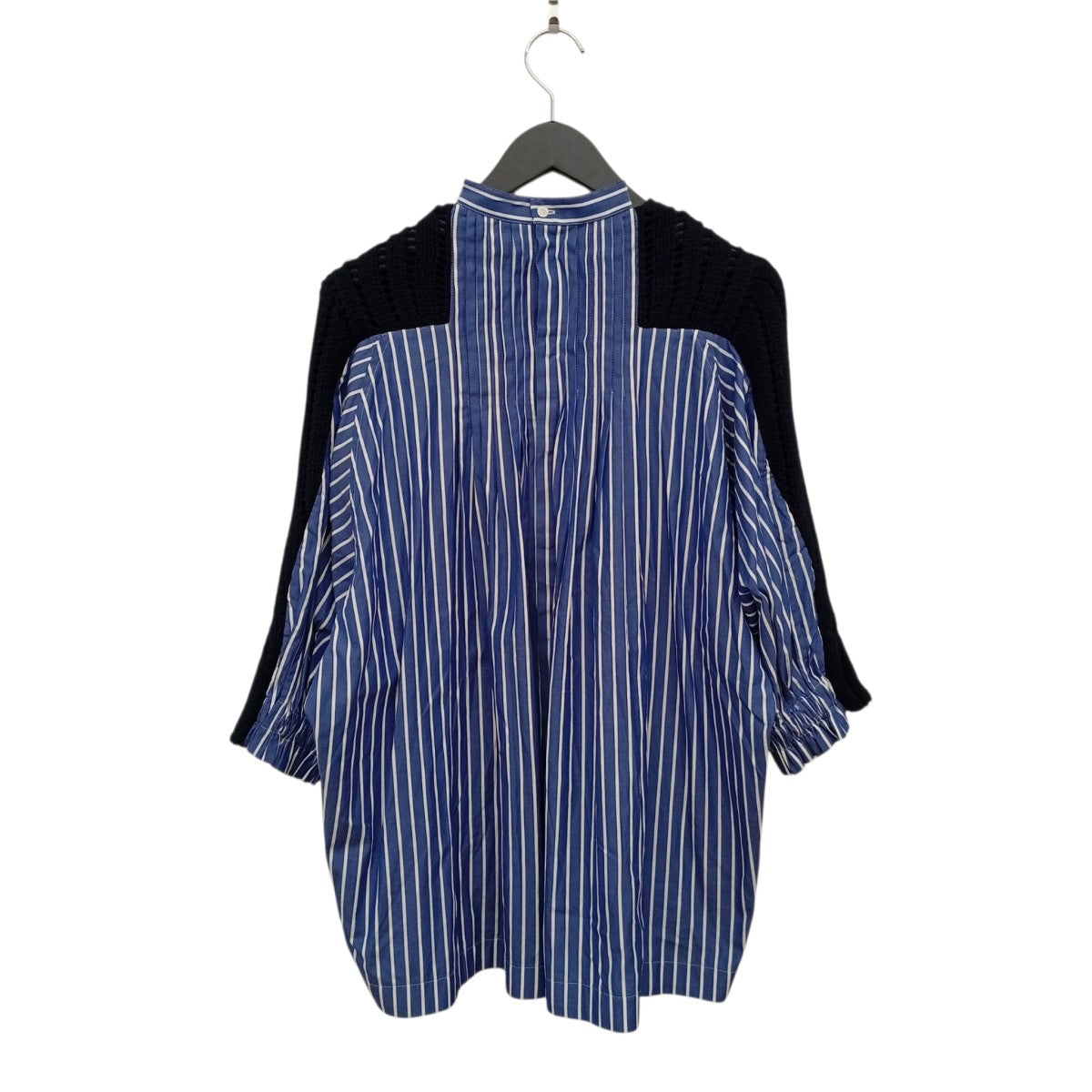 sacai ストライプシャツドッキングニット20-05238 古着・中古-2枚目のアイテム画像
