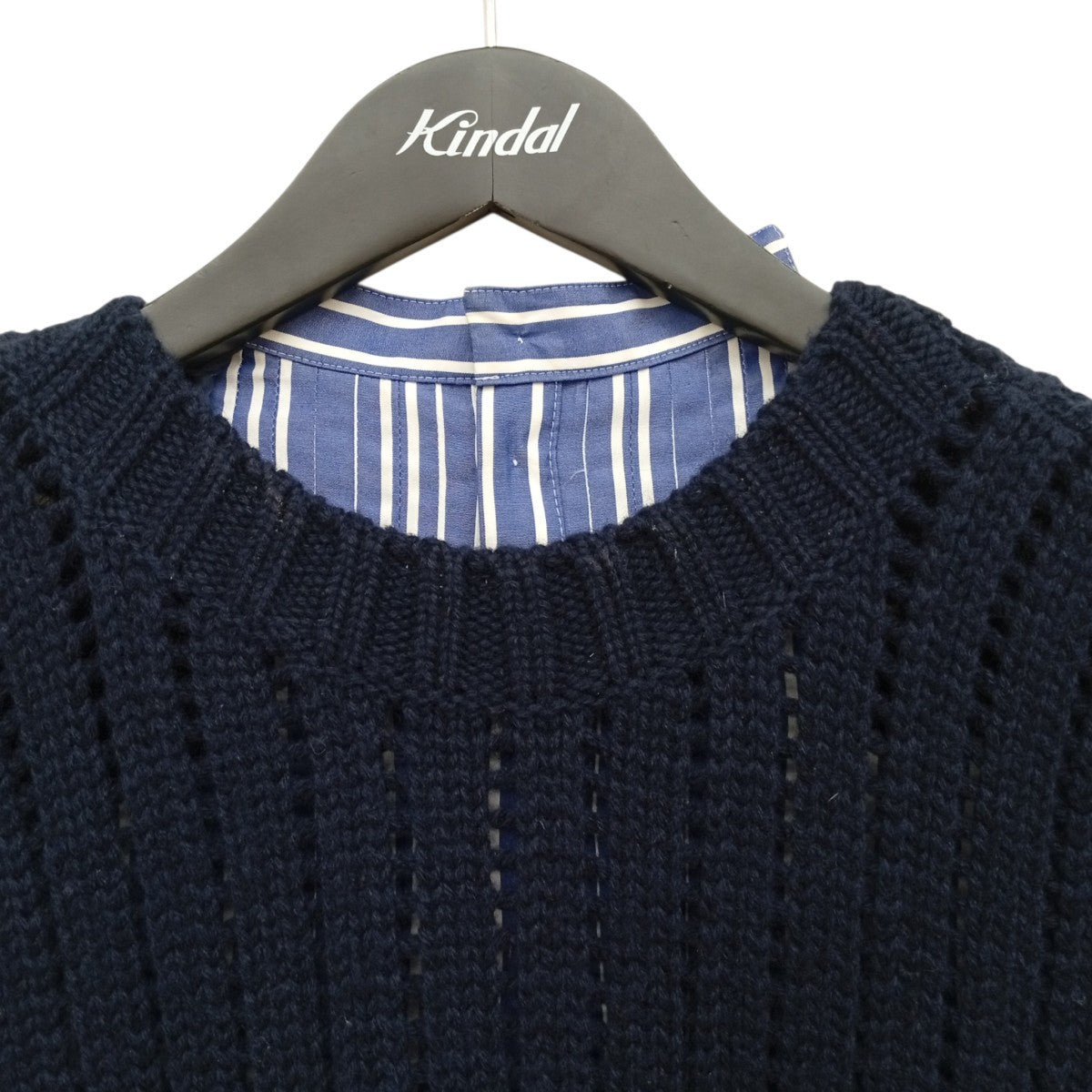 sacai ストライプシャツドッキングニット20-05238 古着・中古-4枚目のアイテム画像