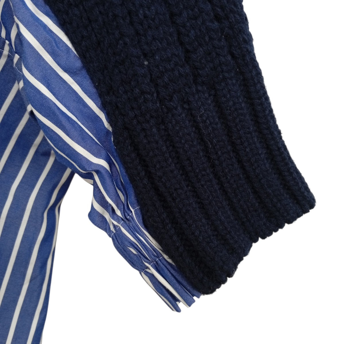 sacai ストライプシャツドッキングニット20-05238 古着・中古-6枚目のアイテム画像