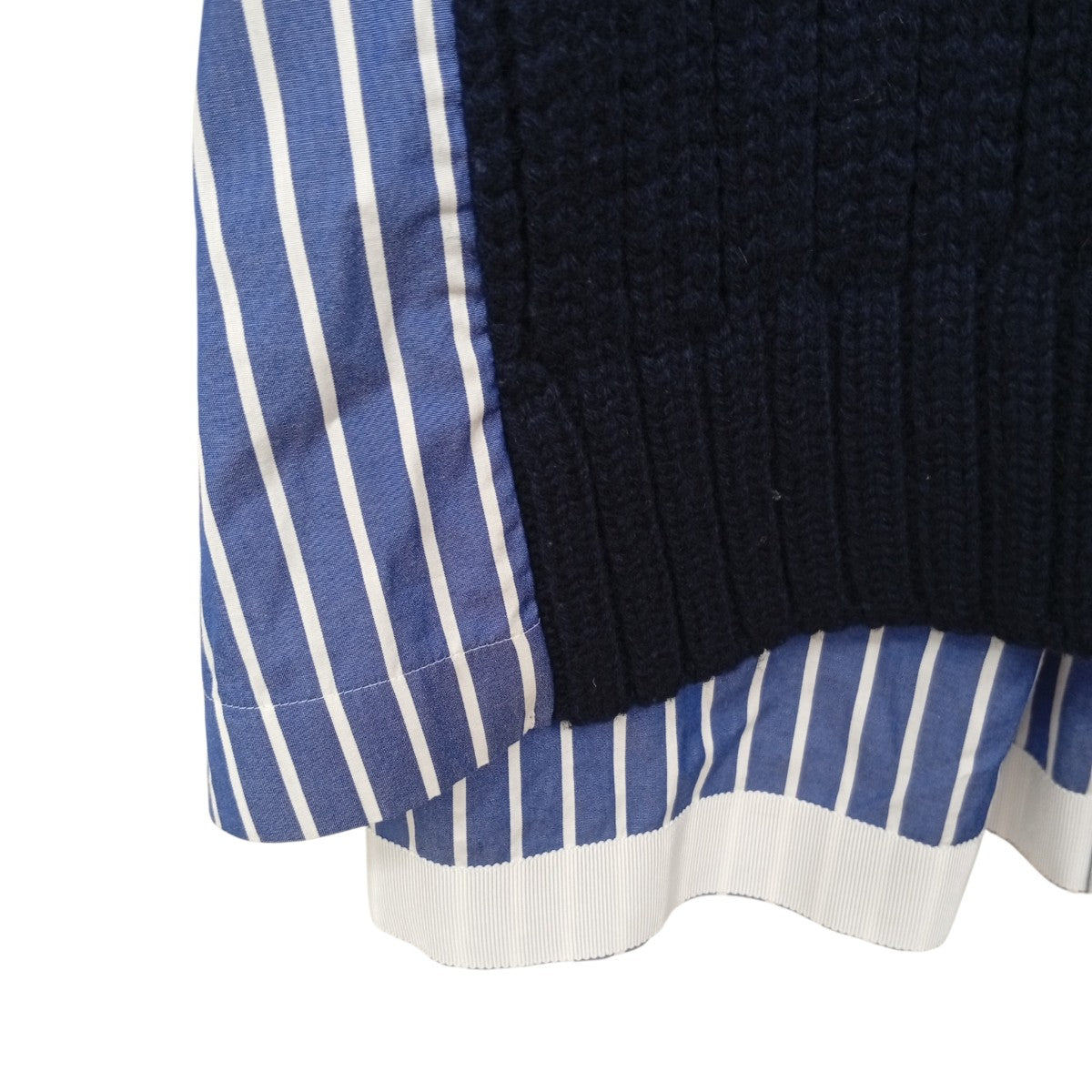 sacai ストライプシャツドッキングニット20-05238 古着・中古-7枚目のアイテム画像
