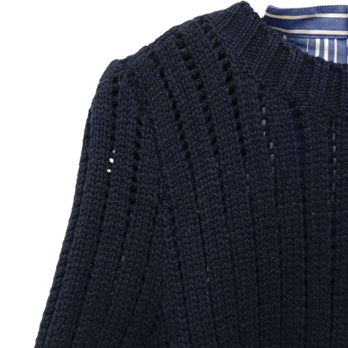 sacai ストライプシャツドッキングニット20-05238 古着・中古-8枚目のアイテム画像