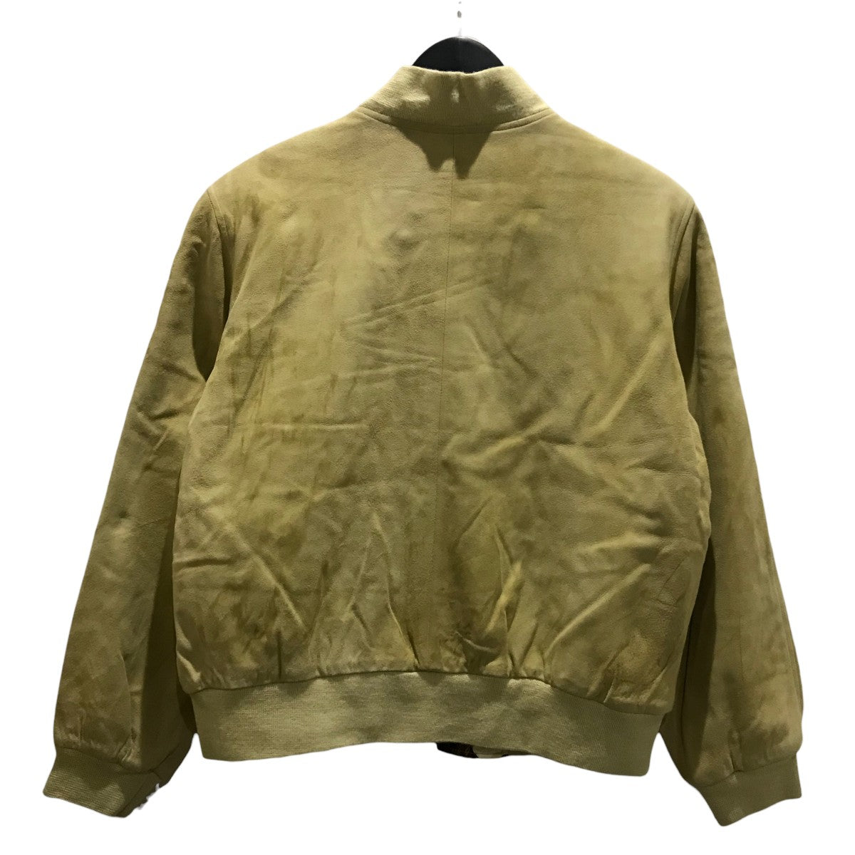 裏地シルクレザーリブジャケット