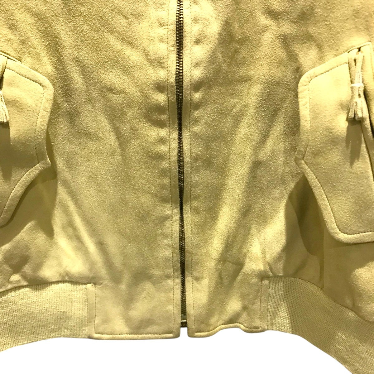 裏地シルクレザーリブジャケット