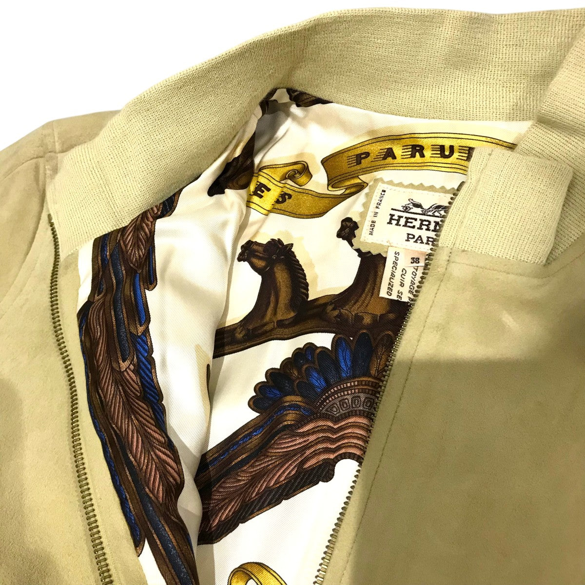 裏地シルクレザーリブジャケット
