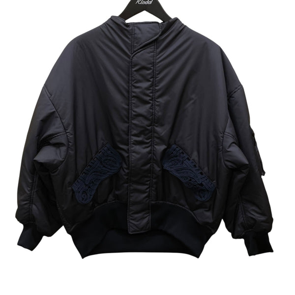 【10日までの出品】mame kurogouchi Flight Jacket mame kurogouchi(マメクロゴウチ) 25SSCording Embroidery Collarless
