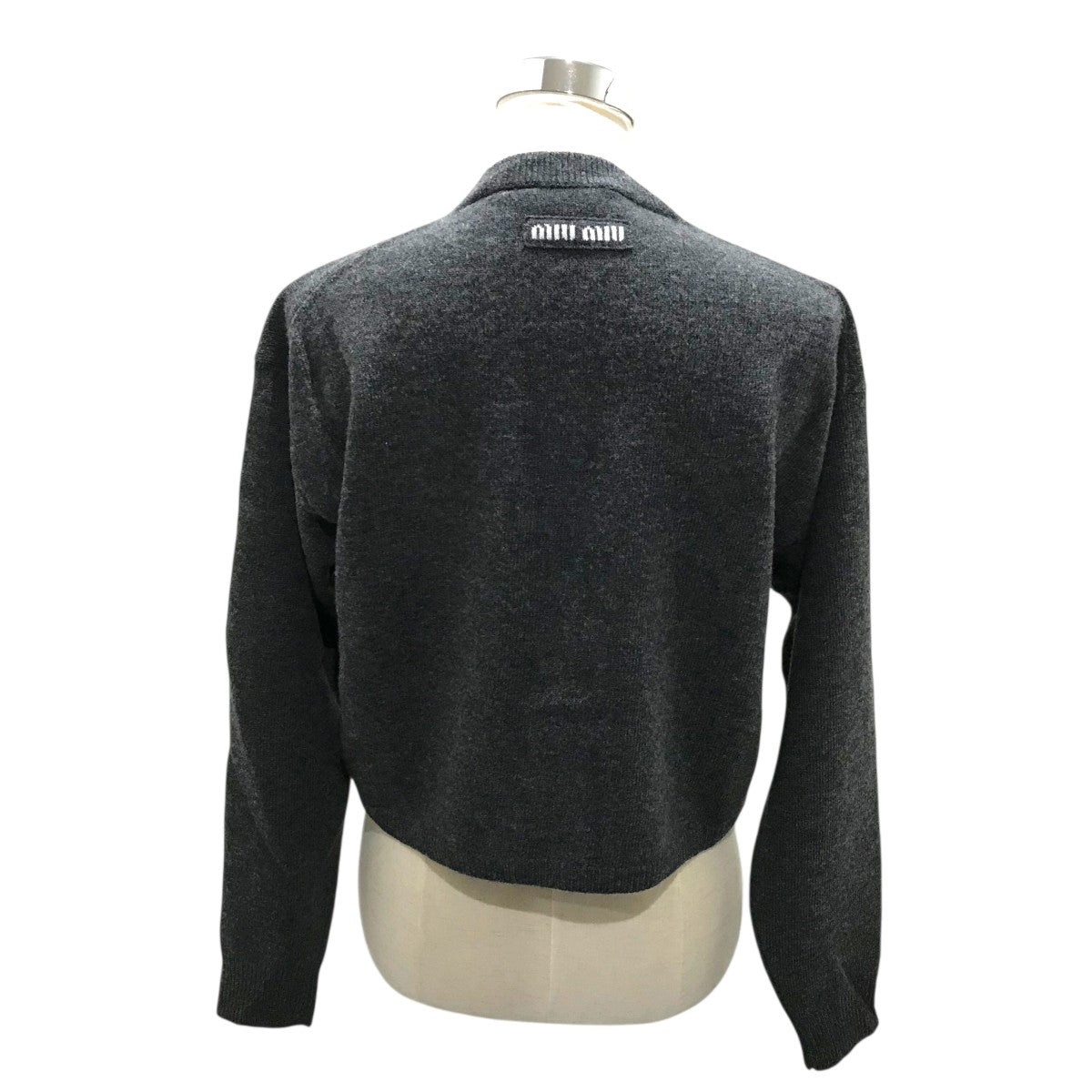 MIU MIU(ミュウミュウ) バックロゴウールカーディガンDNA02T DNA02T