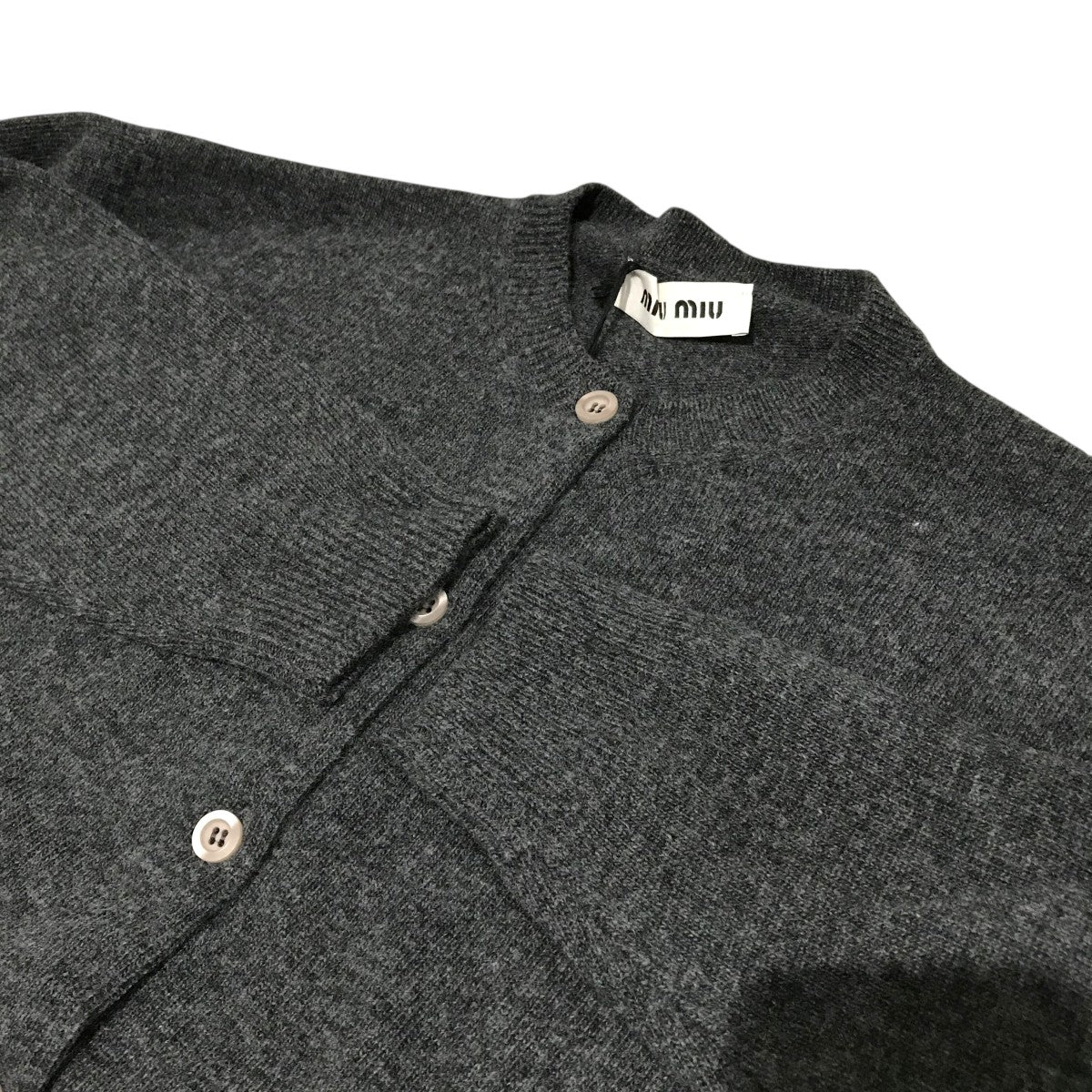 ミュウミュウ カーディガン MIU MIU(ミュウミュウ) バックロゴウールカーディガンDNA02T DNA02T